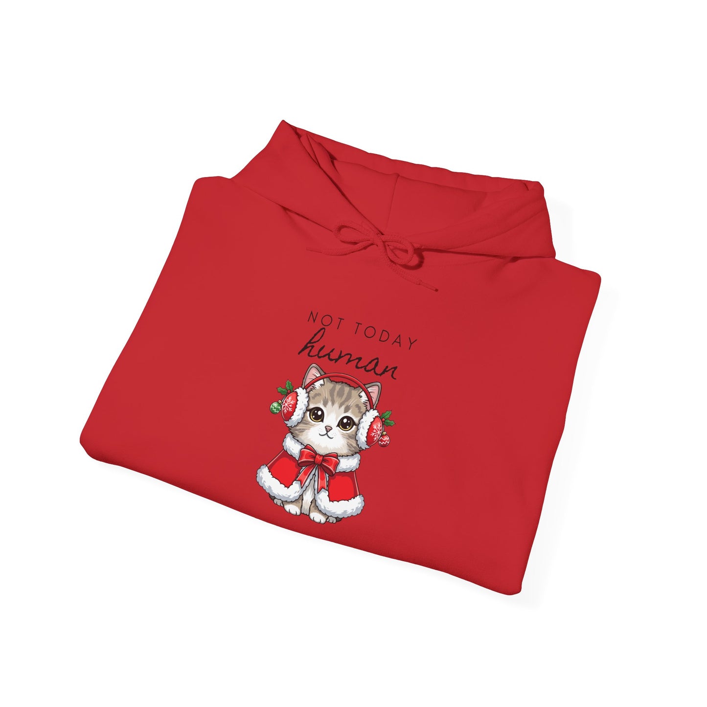 Cute Kitten in Santa Outfit Hoodie - "Tis the Season to Be Kawaii" Christmas Sweatshirt