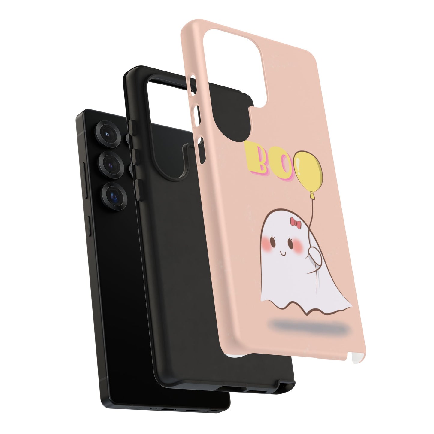 Cute Ghost 'Boo' Phone Case – Pink Balloon Protective Case