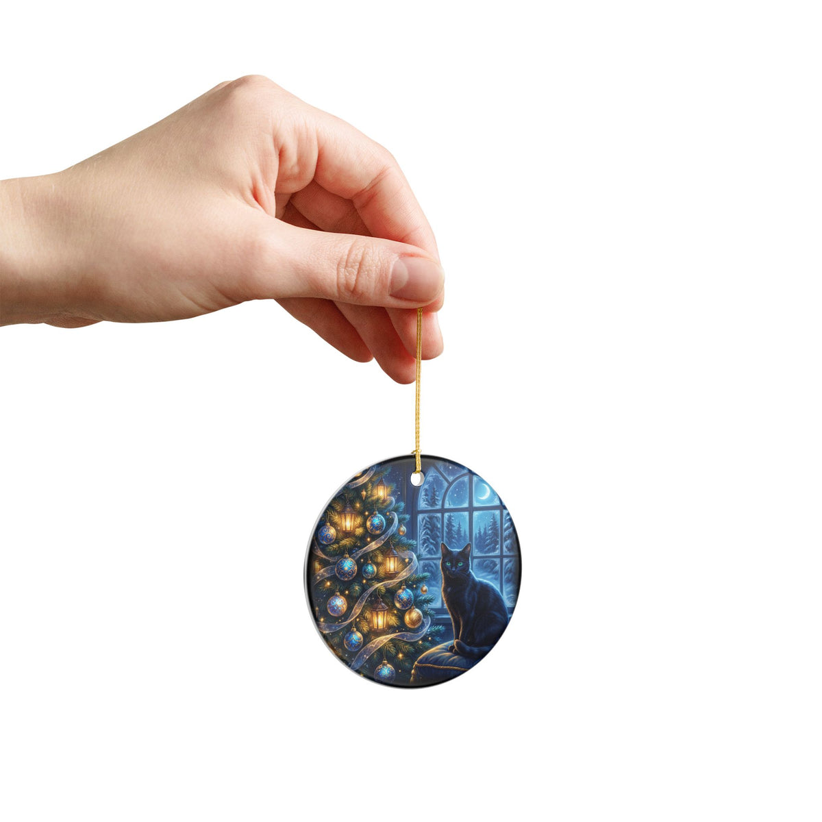 Black Cat Christmas Ornament