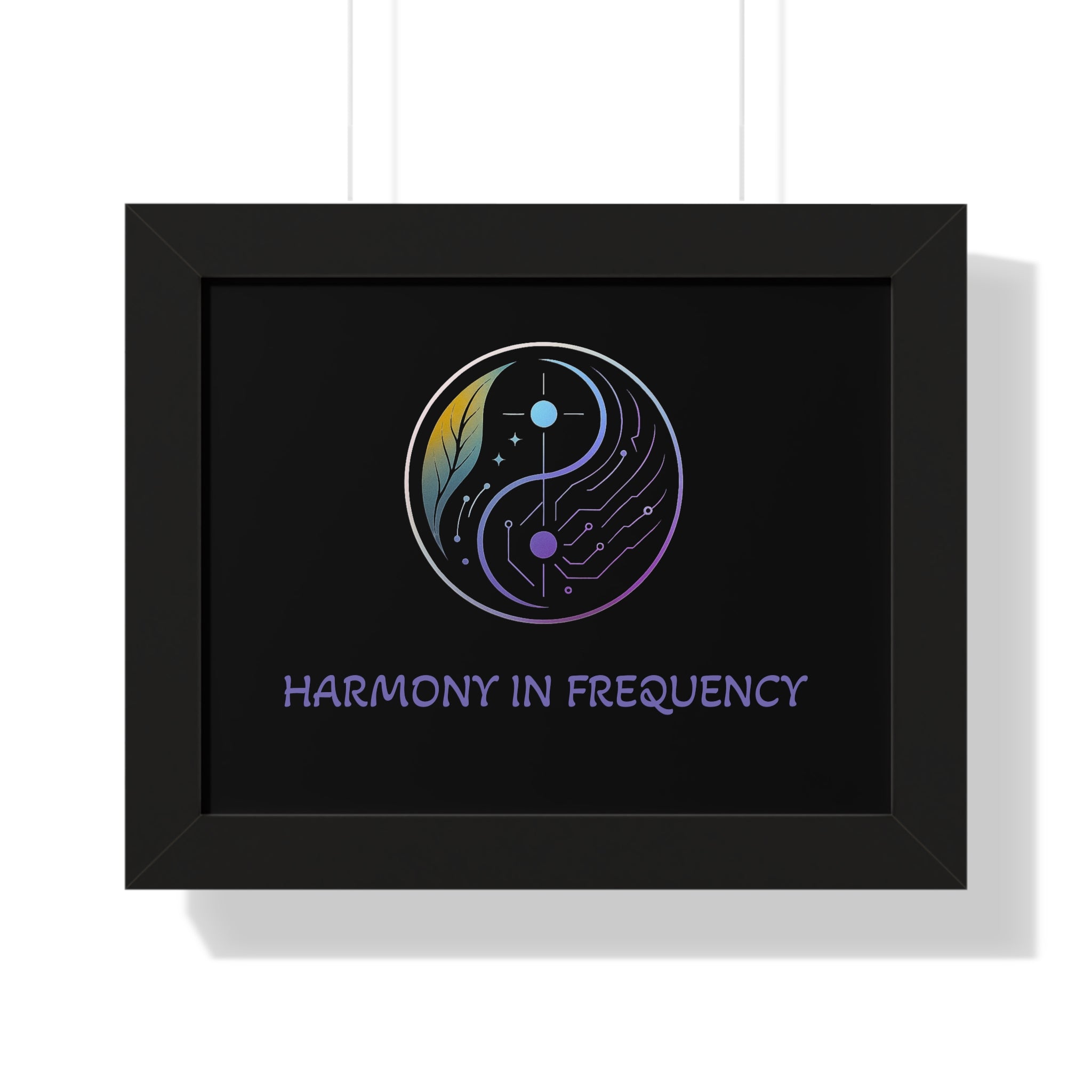 Harmony in Frequency Framed Horizontal Poster, Wall Art for Meditation, Home Decor, Spiritual Gift, Mindfulness Decor, Zen Room Decoration