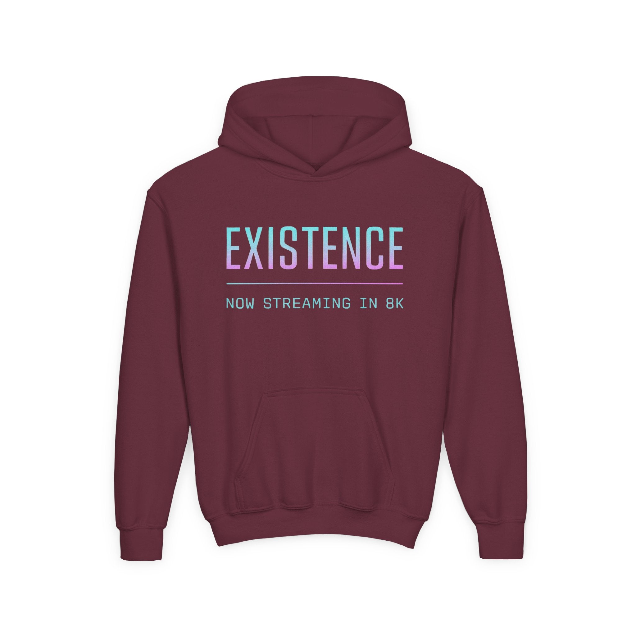 Existence Youth Hoodie - Cool Casual Wear, Streaming Theme, Gift for Gamers, Trendy Fashion, Comfortable Everyday Style