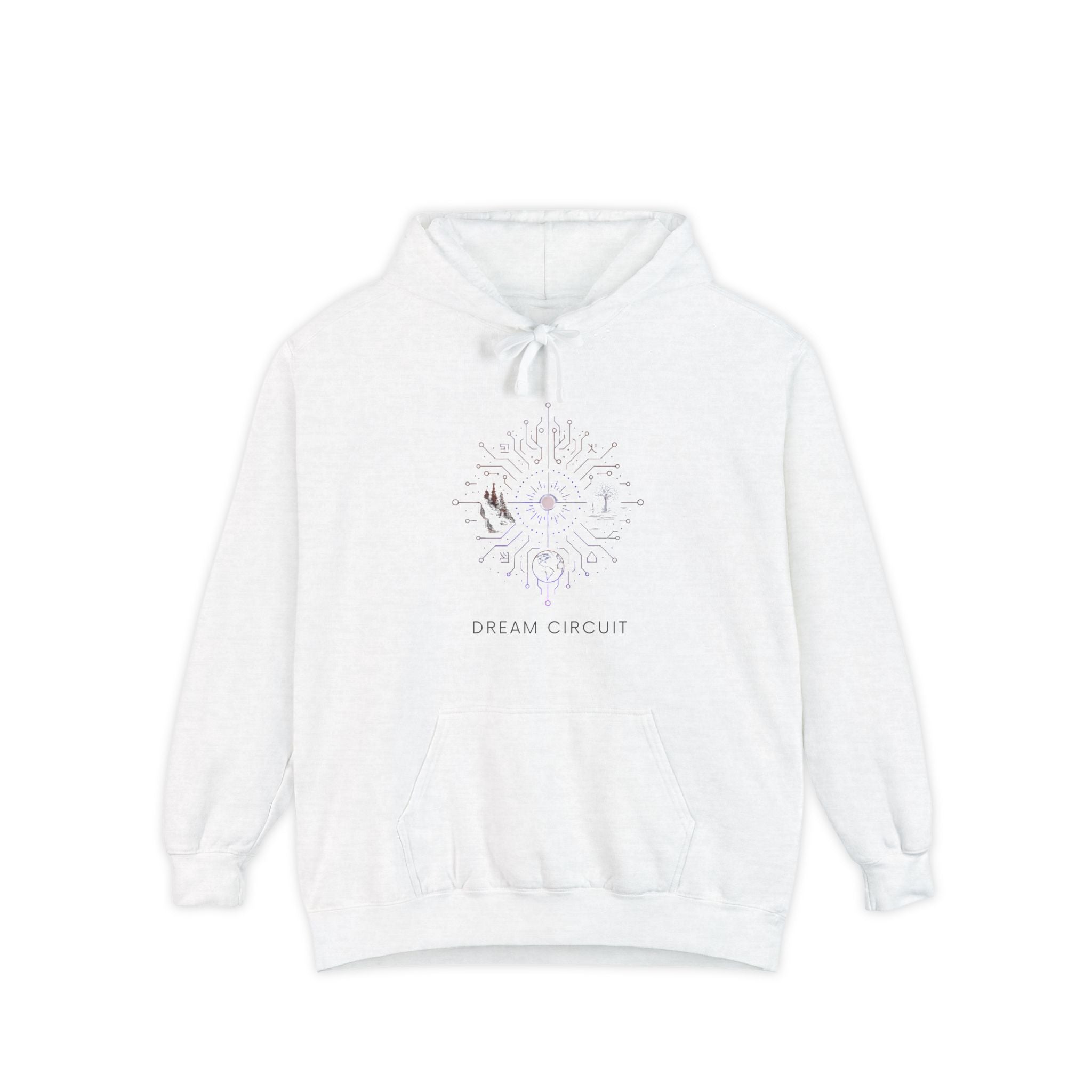Dream Circuit Unisex Garment-Dyed Hoodie - Cozy Casual Wear, Perfect Gift, Dreamy Design, Comfortable Oversized Hoodie, Ideal for Relaxation