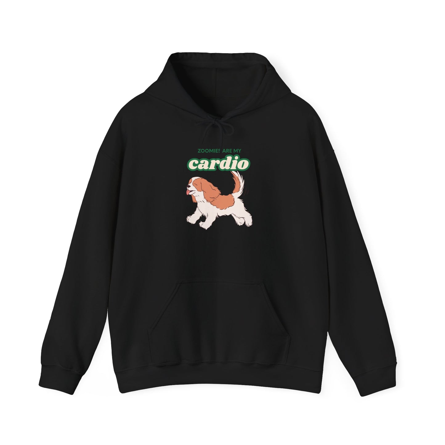 Cardio Cavalier Hoodie — Cute Dog Graphic Pullover ('Today is my cardio')