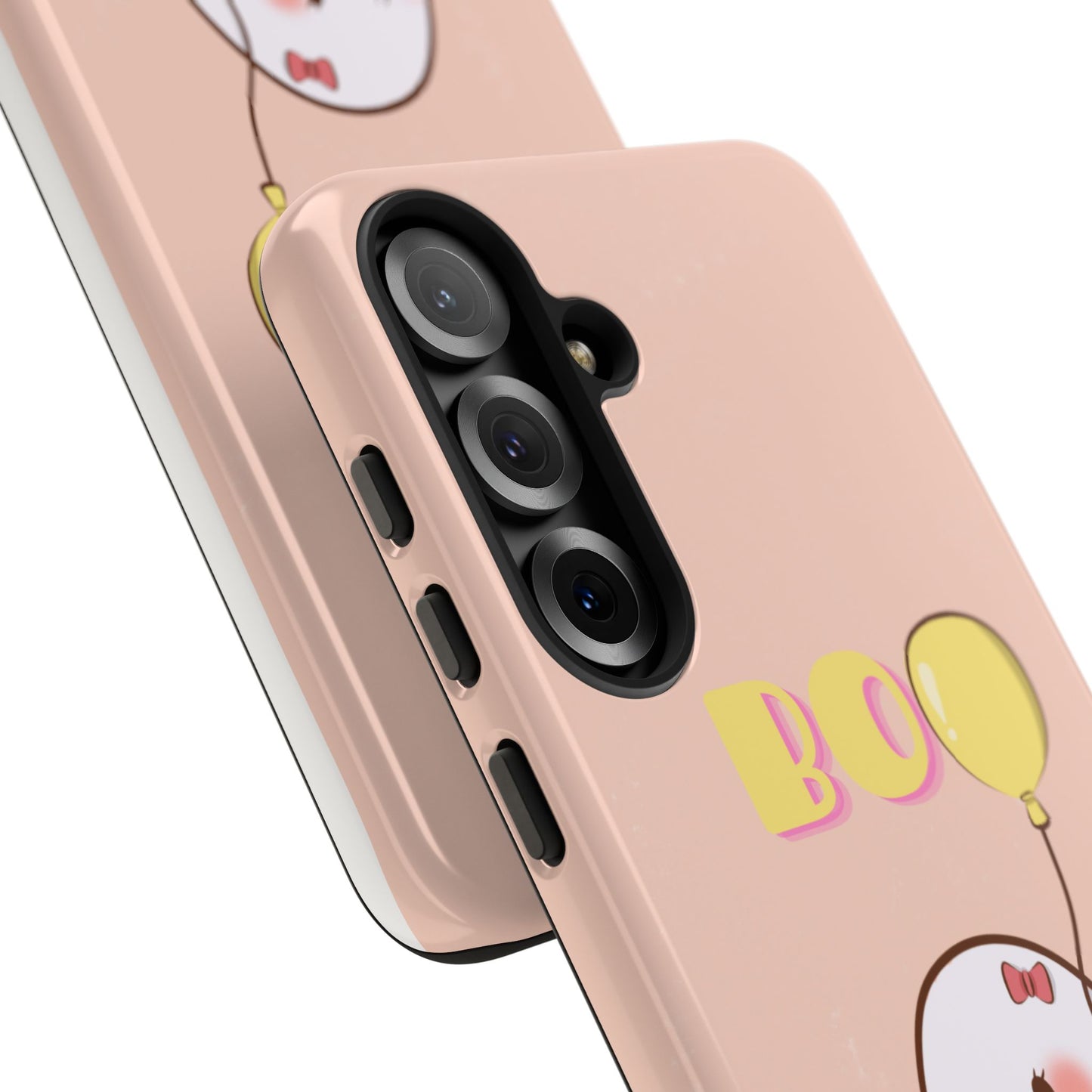 Cute Ghost 'Boo' Phone Case – Pink Balloon Protective Case