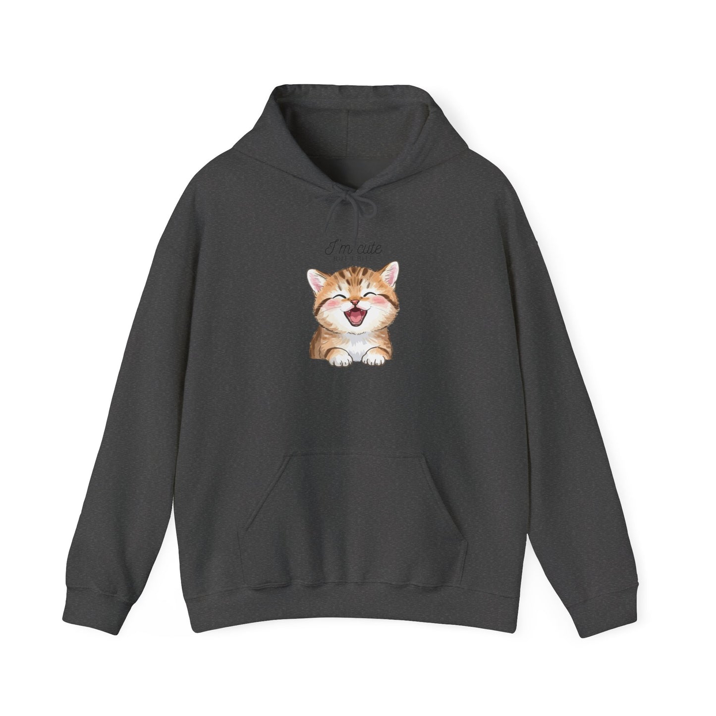 Cute Smiling Kitten Hoodie – “I’m Cute” Cat Graphic Sweatshirt