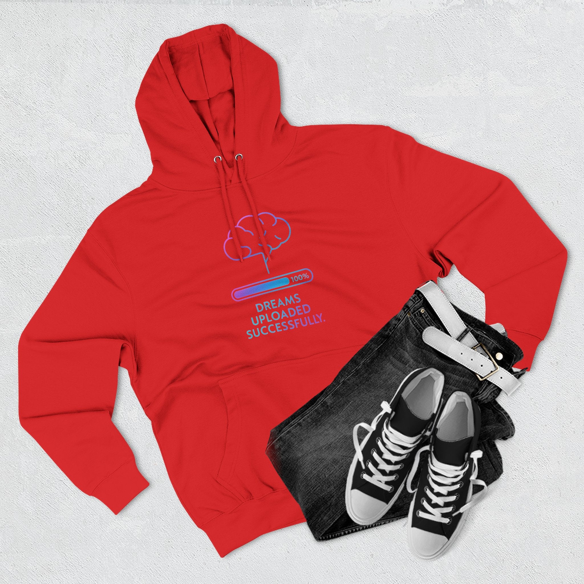 Dreams Uploaded Hoodie | Cozy Fleece Sweatshirt, Perfect for Gamers, Tech Lovers, Unique Gift, Motivational Wear
