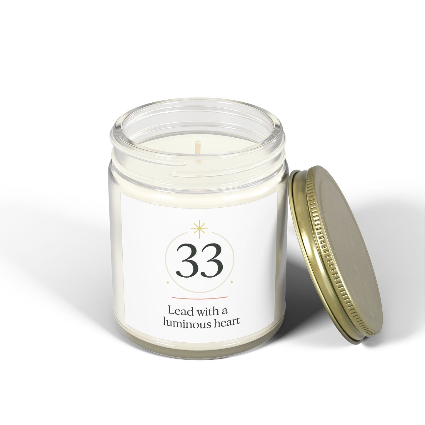 Coconut Apricot Scented Candle (4oz & 9oz) — '33 Lead with a Luminous Heart' Jar Candle