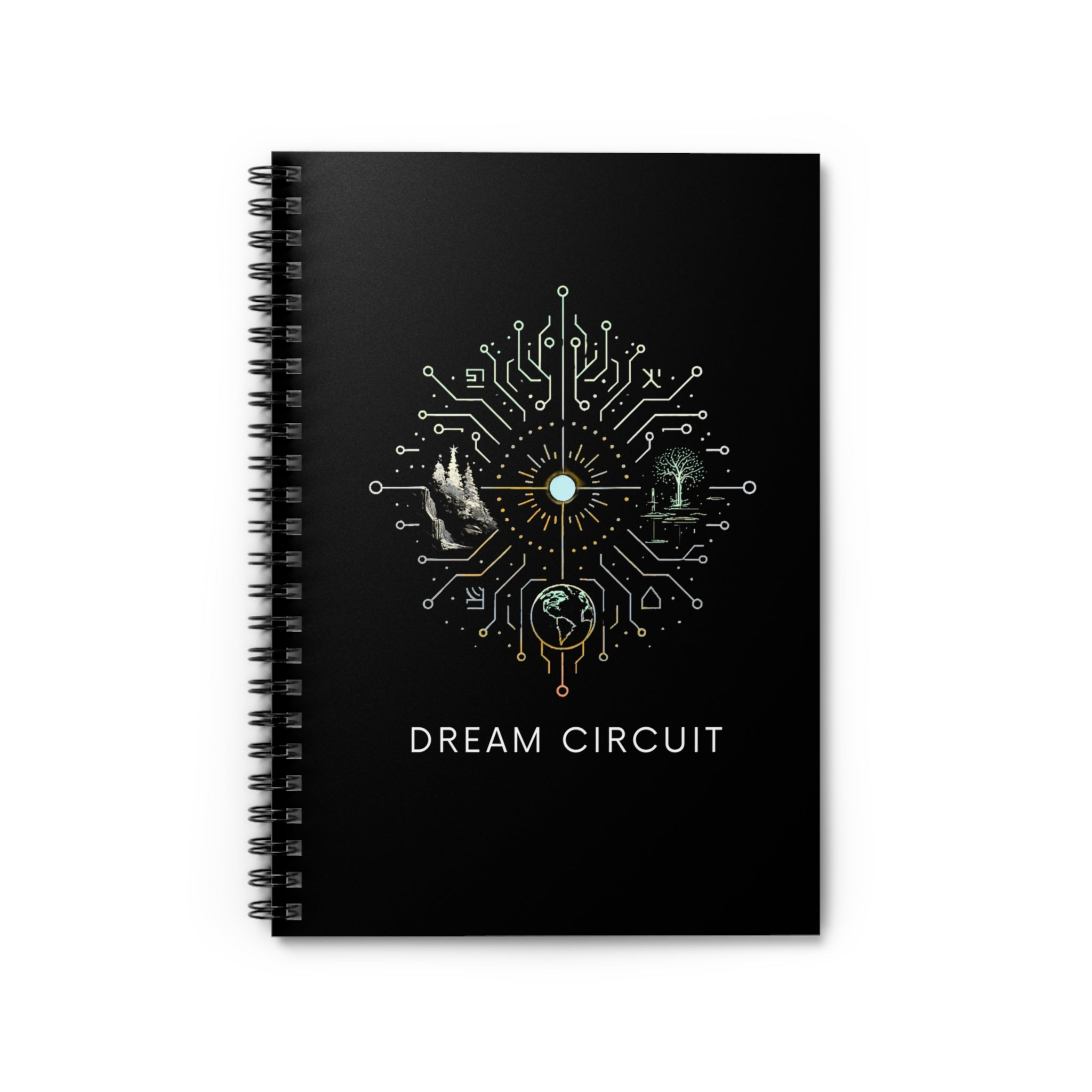 Dream Circuit Spiral Notebook - Ruled Line, Creative Journal, Geeky Gifts, Science Notebook, Unique Stationery, Planner