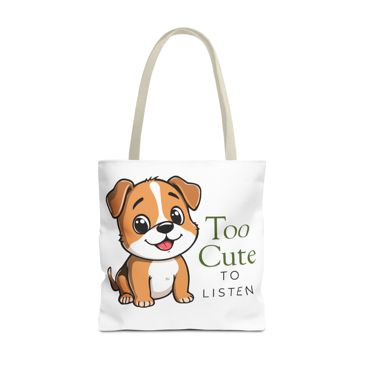 "Too Cute to Listen" Puppy Tote Bag