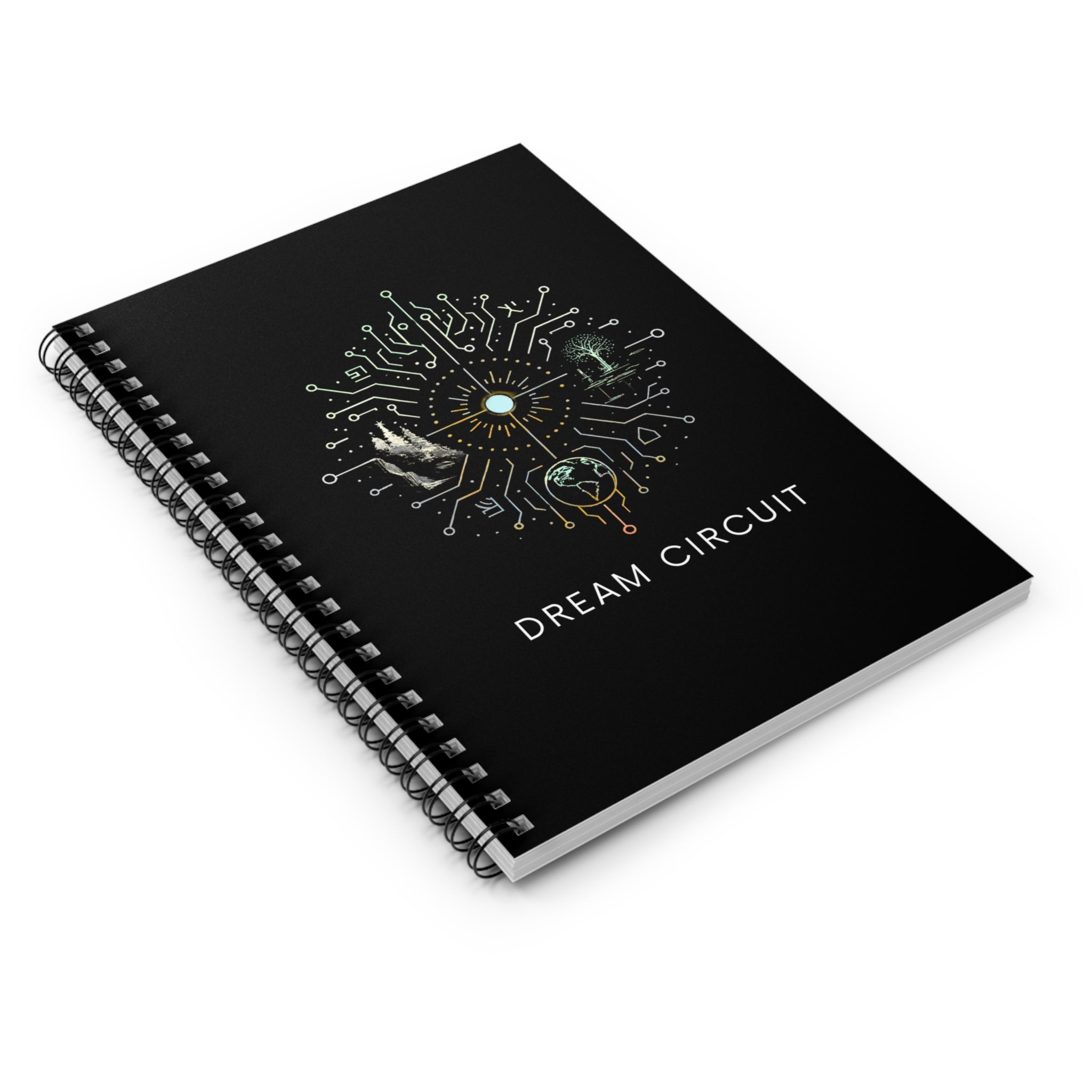 Dream Circuit Spiral Notebook - Ruled Line, Creative Journal, Geeky Gifts, Science Notebook, Unique Stationery, Planner