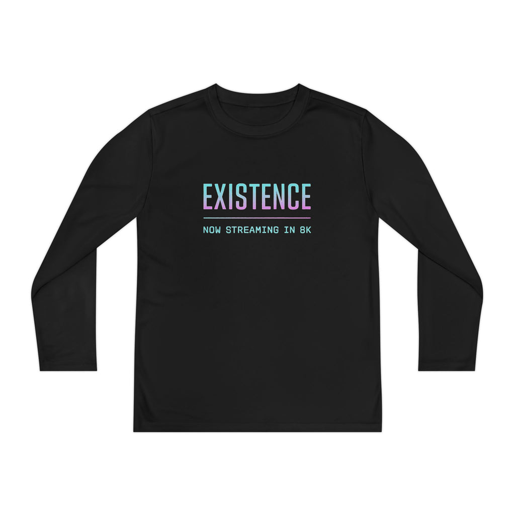Youth Motivational Long Sleeve Tee - Vibrant Orange "Existence, How Striving Defines Me", Gift for Kids, Sportswear, Everyday Wear, [...]