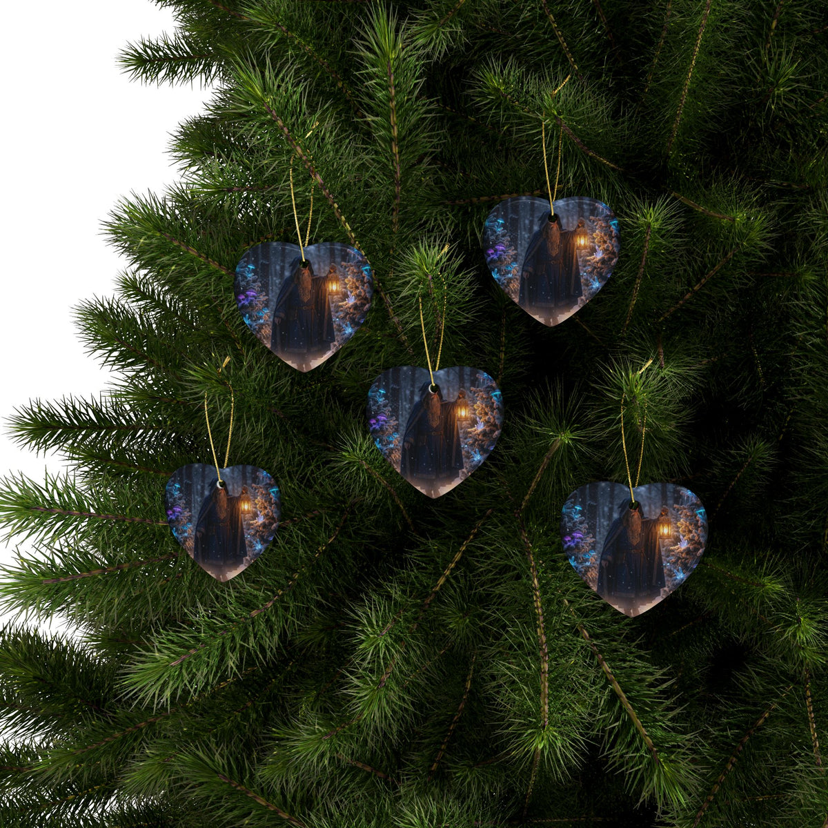 Wizard in Snowy Forest Fantasy Christmas Decor