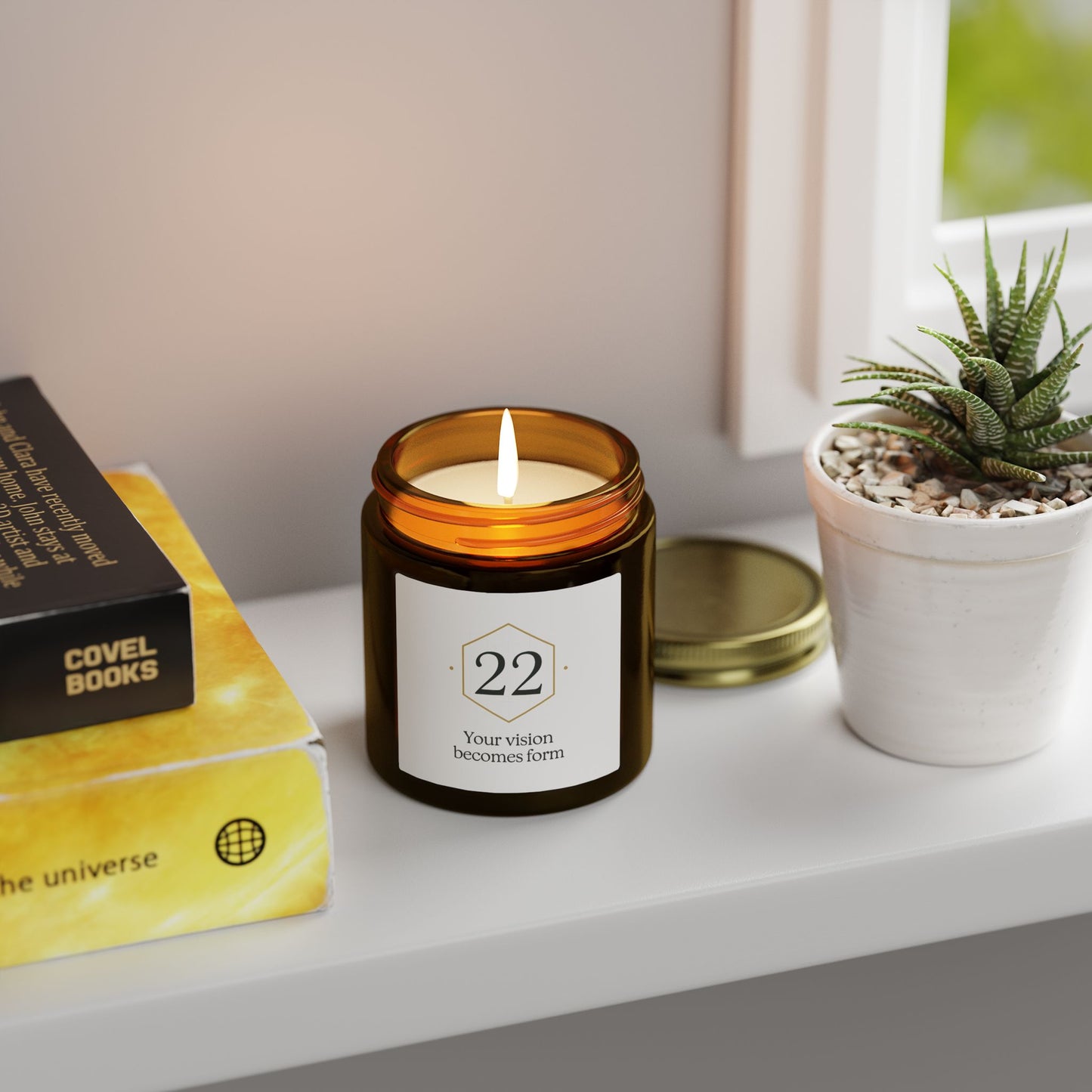 Coconut Apricot Scented Candle (4oz & 9oz) — '22 Your Vision Becomes Form'