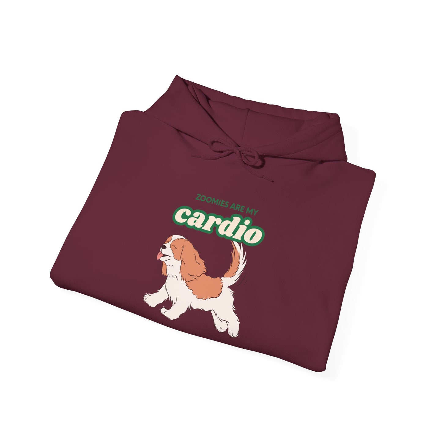 Cardio Cavalier Hoodie — Cute Dog Graphic Pullover ('Today is my cardio')