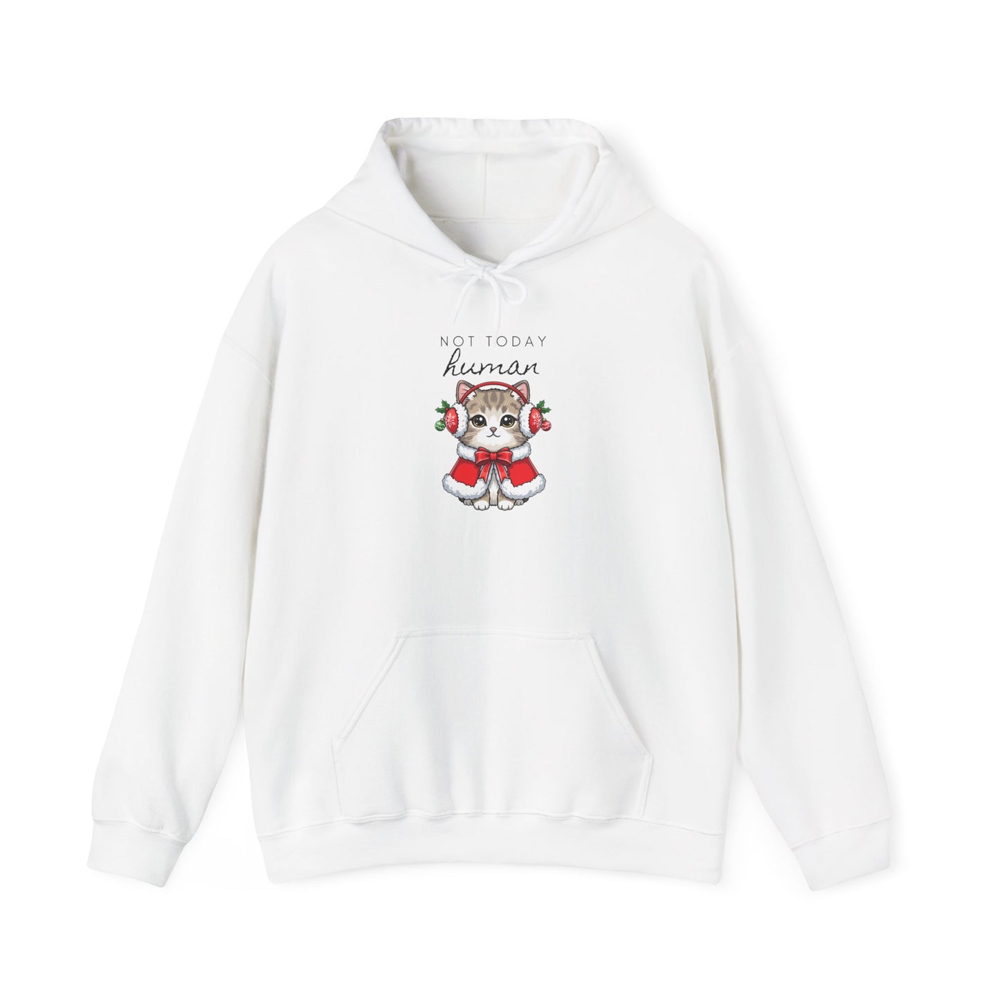 Cute Kitten in Santa Outfit Hoodie - "Tis the Season to Be Kawaii" Christmas Sweatshirt
