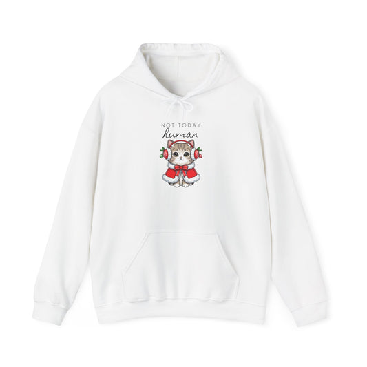 Cute Kitten in Santa Outfit Hoodie - "Tis the Season to Be Kawaii" Christmas Sweatshirt