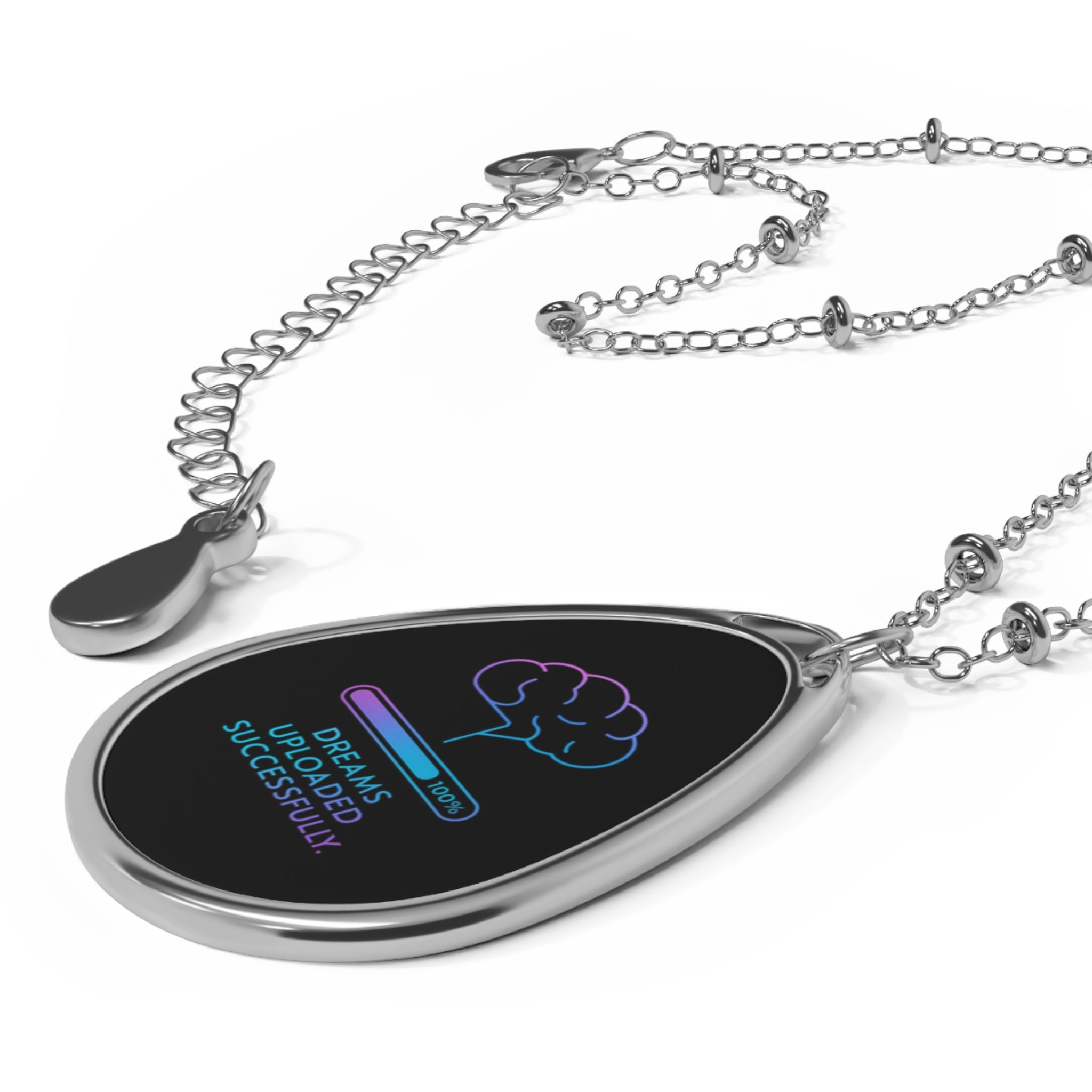 Dreams Uploaded Necklace, Inspirational Jewelry, Modern Pendant, Gift for Her, Motivational Accessory