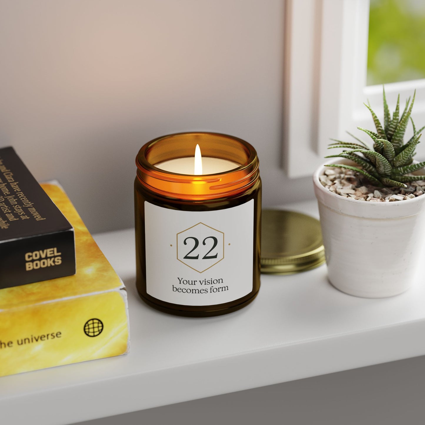 Coconut Apricot Scented Candle (4oz & 9oz) — '22 Your Vision Becomes Form'