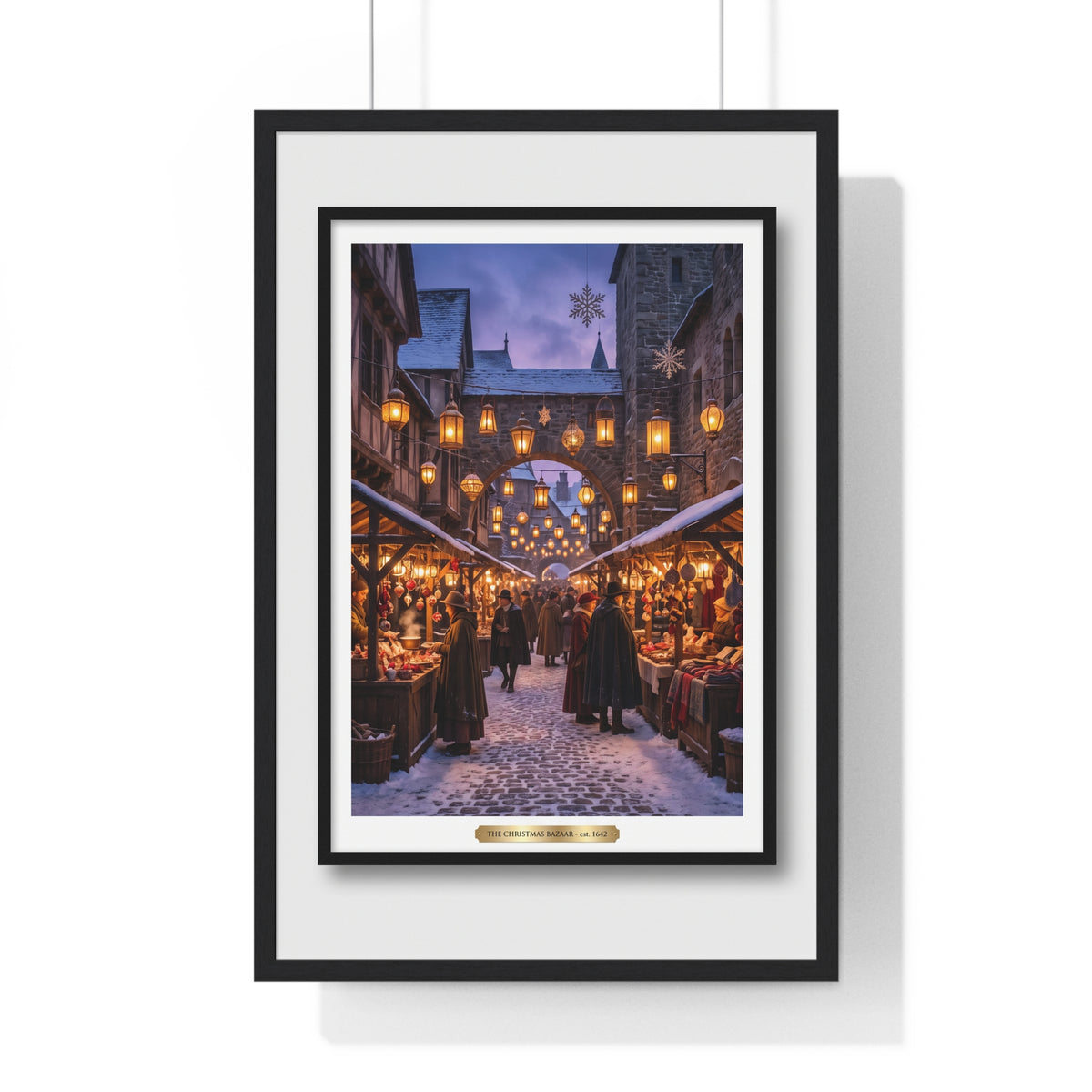 Enchanted Winter Christmas Market Framed Poster