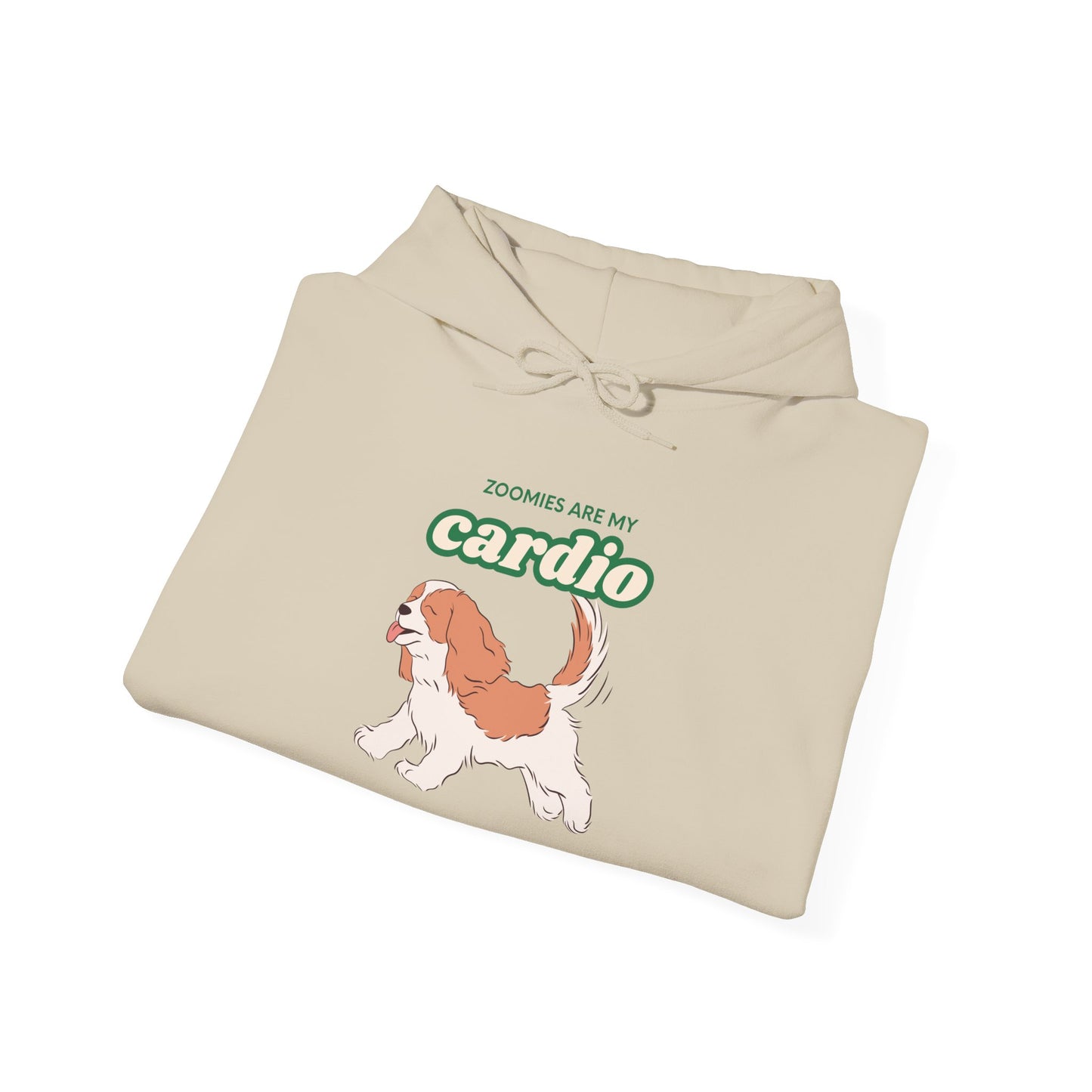 Cardio Cavalier Hoodie — Cute Dog Graphic Pullover ('Today is my cardio')