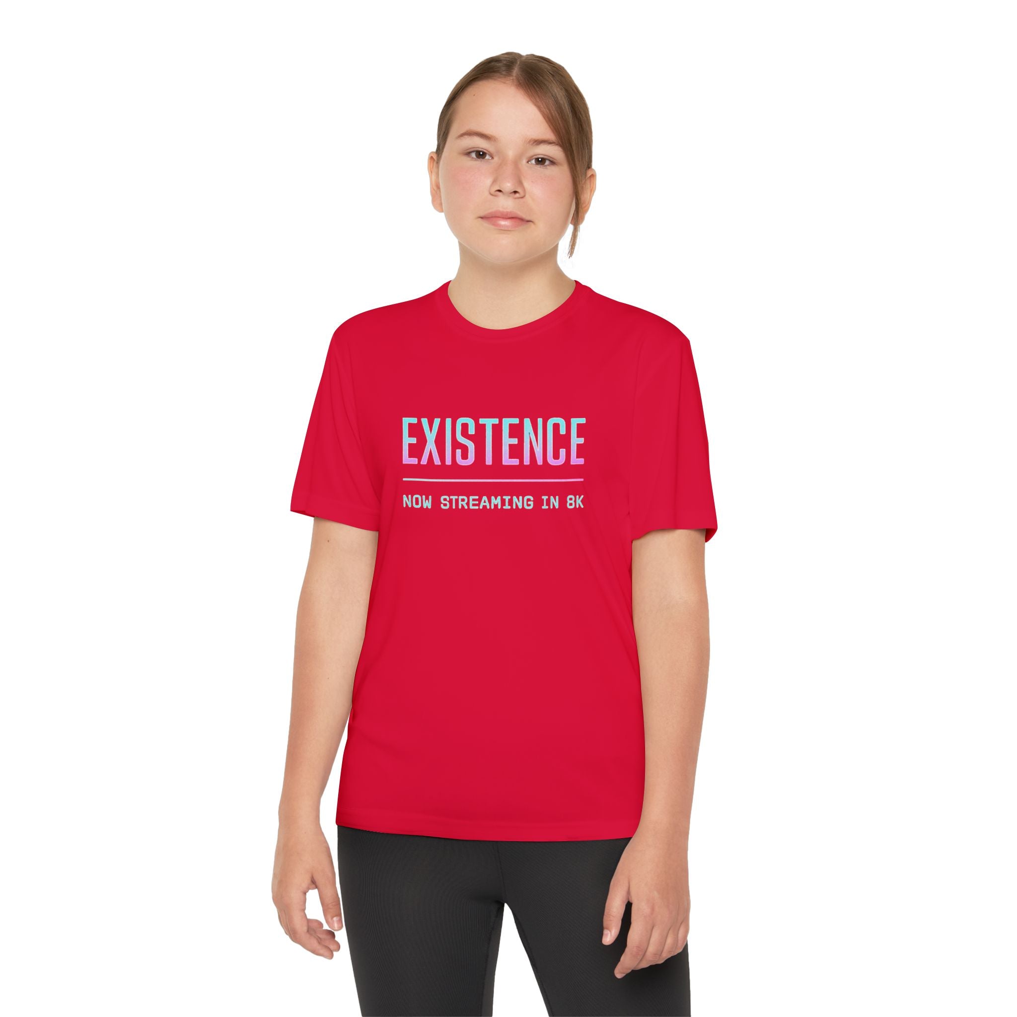 Youth Competitor Tee - Existence Motivational Shirt, Activewear for Teens, Sports Tee, Gift for Young Athletes, Fitness Apparel