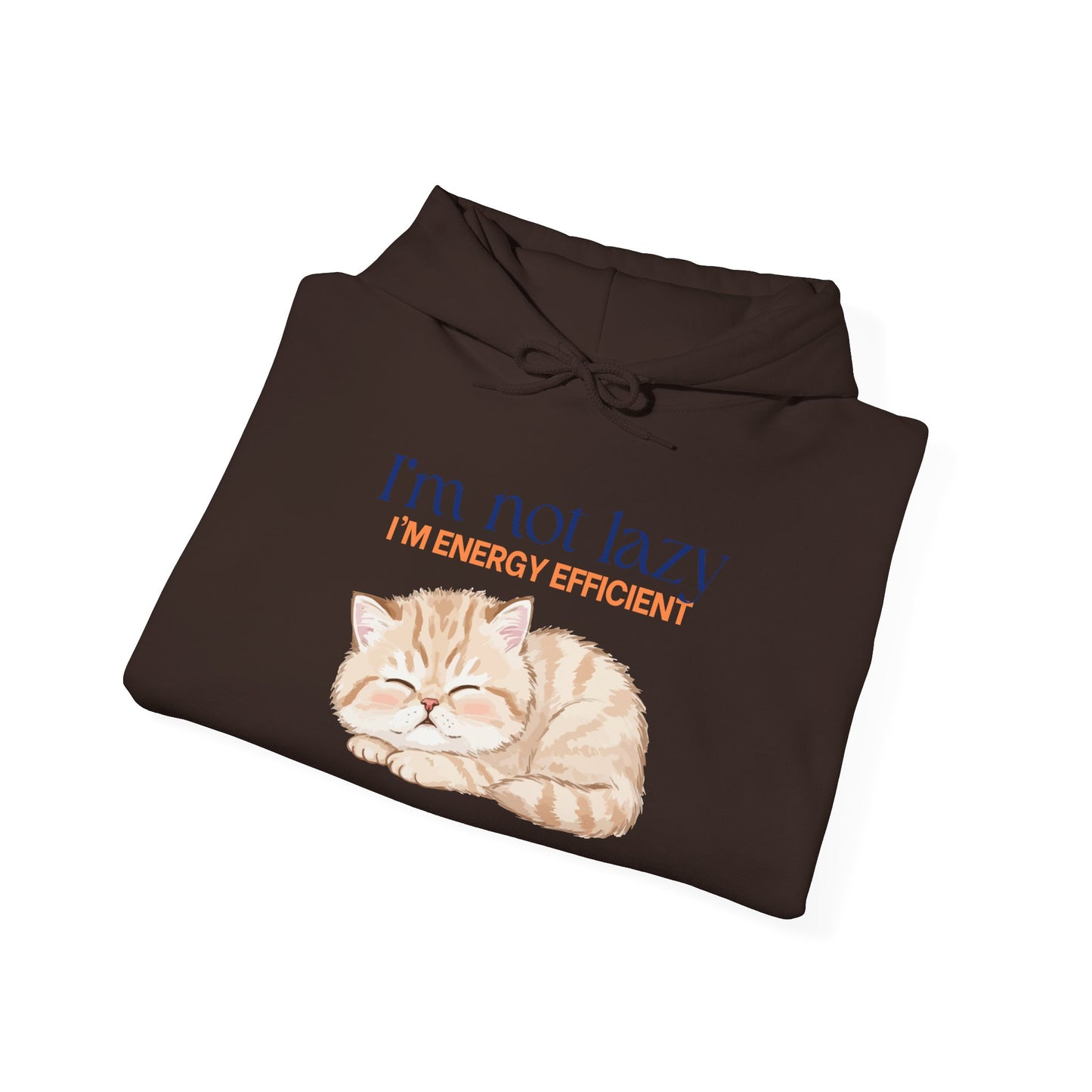 Cat Energy Efficient Hoodie – "I'm Not Lazy, I'm Energy Efficient" Cute Sleeping Cat Sweatshirt
