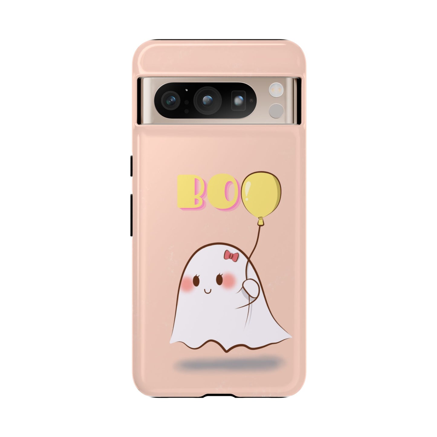Cute Ghost 'Boo' Phone Case – Pink Balloon Protective Case