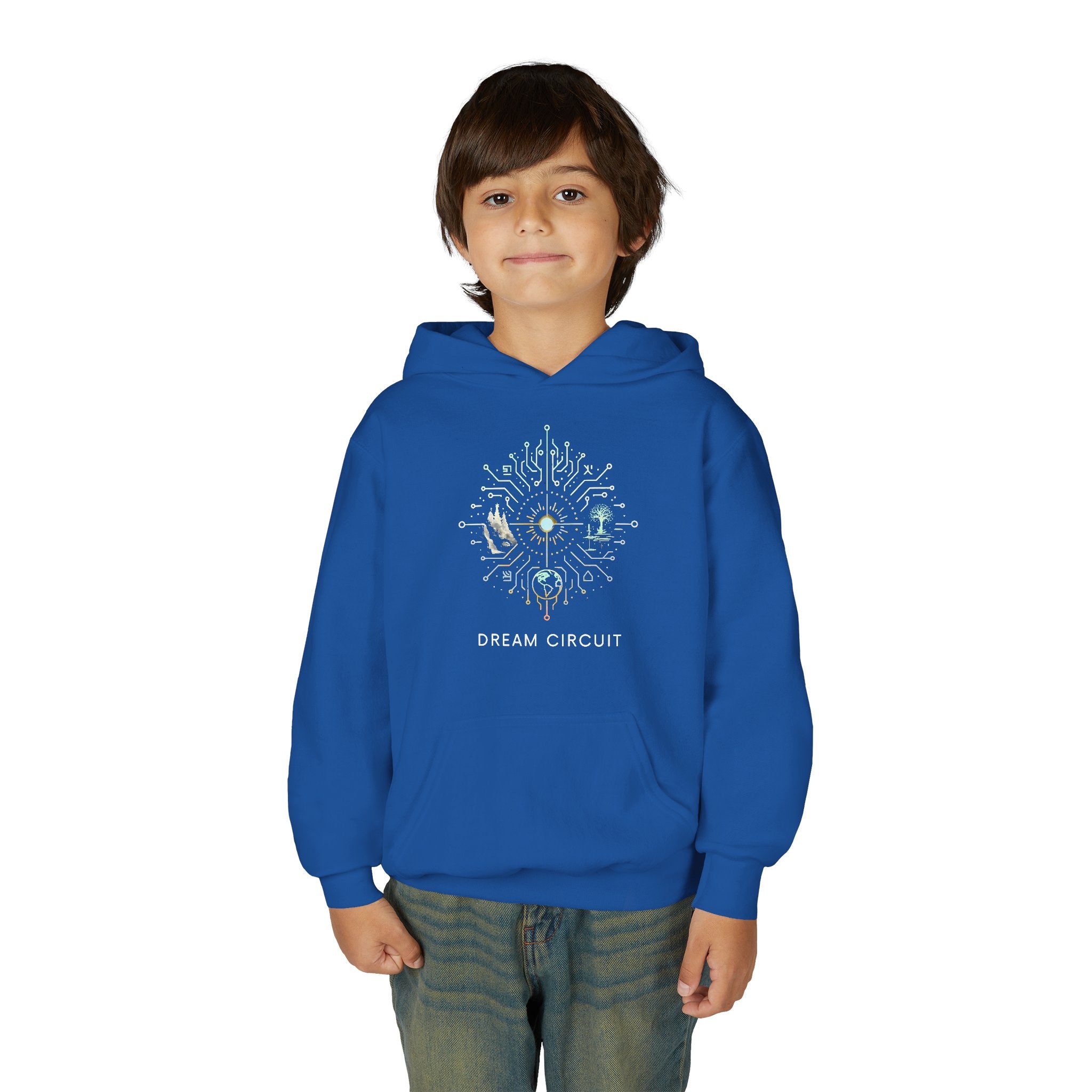 Dream Circuit Youth Hooded Sweatshirt - Tech Vibe Apparel, Perfect for Teens, Gift for Gamers, Unisex, Comfortable & Stylish