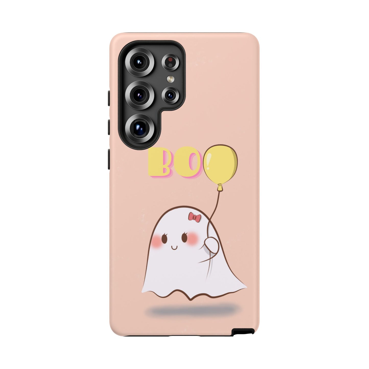 Cute Ghost 'Boo' Phone Case – Pink Balloon Protective Case