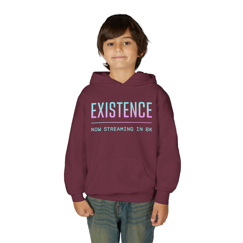 Existence Youth Hoodie - Cool Casual Wear, Streaming Theme, Gift for Gamers, Trendy Fashion, Comfortable Everyday Style