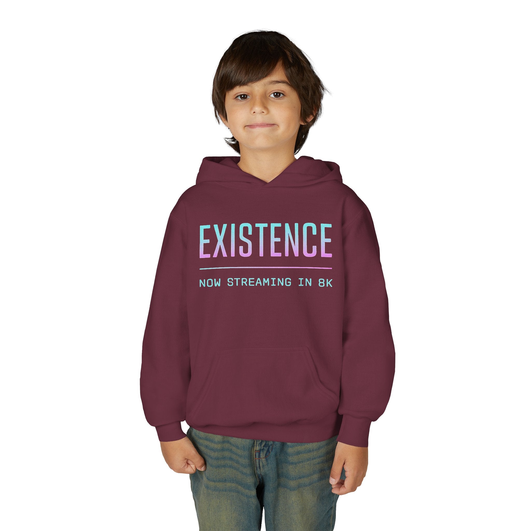 Existence Youth Hoodie - Cool Casual Wear, Streaming Theme, Gift for Gamers, Trendy Fashion, Comfortable Everyday Style