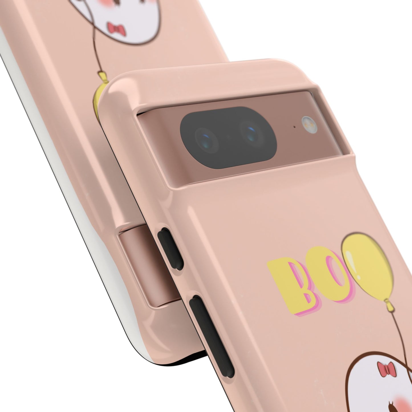 Cute Ghost 'Boo' Phone Case – Pink Balloon Protective Case