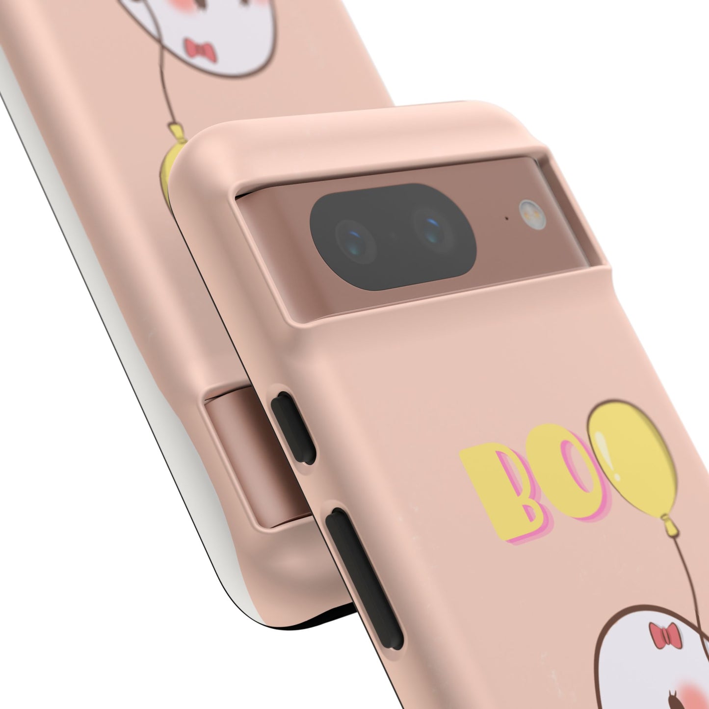 Cute Ghost 'Boo' Phone Case – Pink Balloon Protective Case