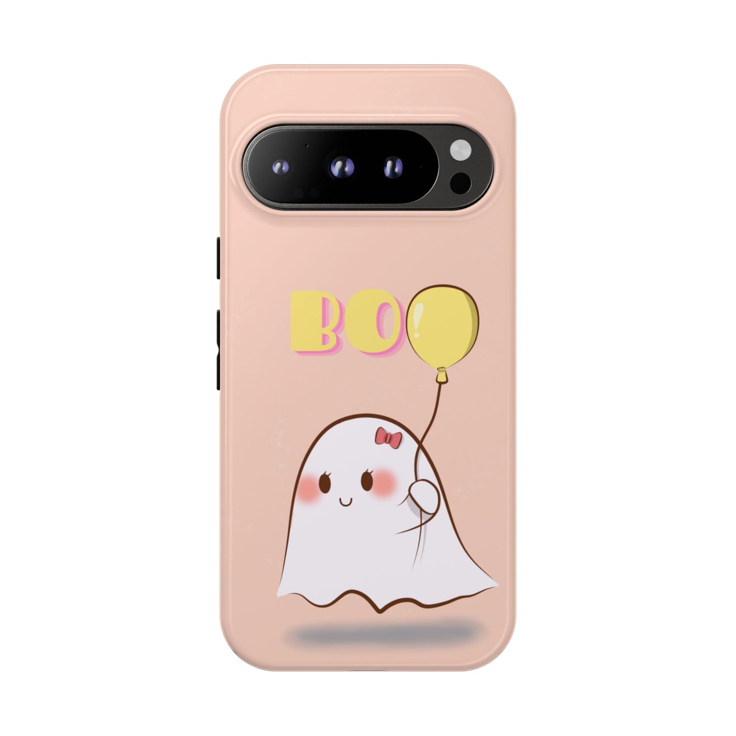 Cute Ghost 'Boo' Phone Case – Pink Balloon Protective Case