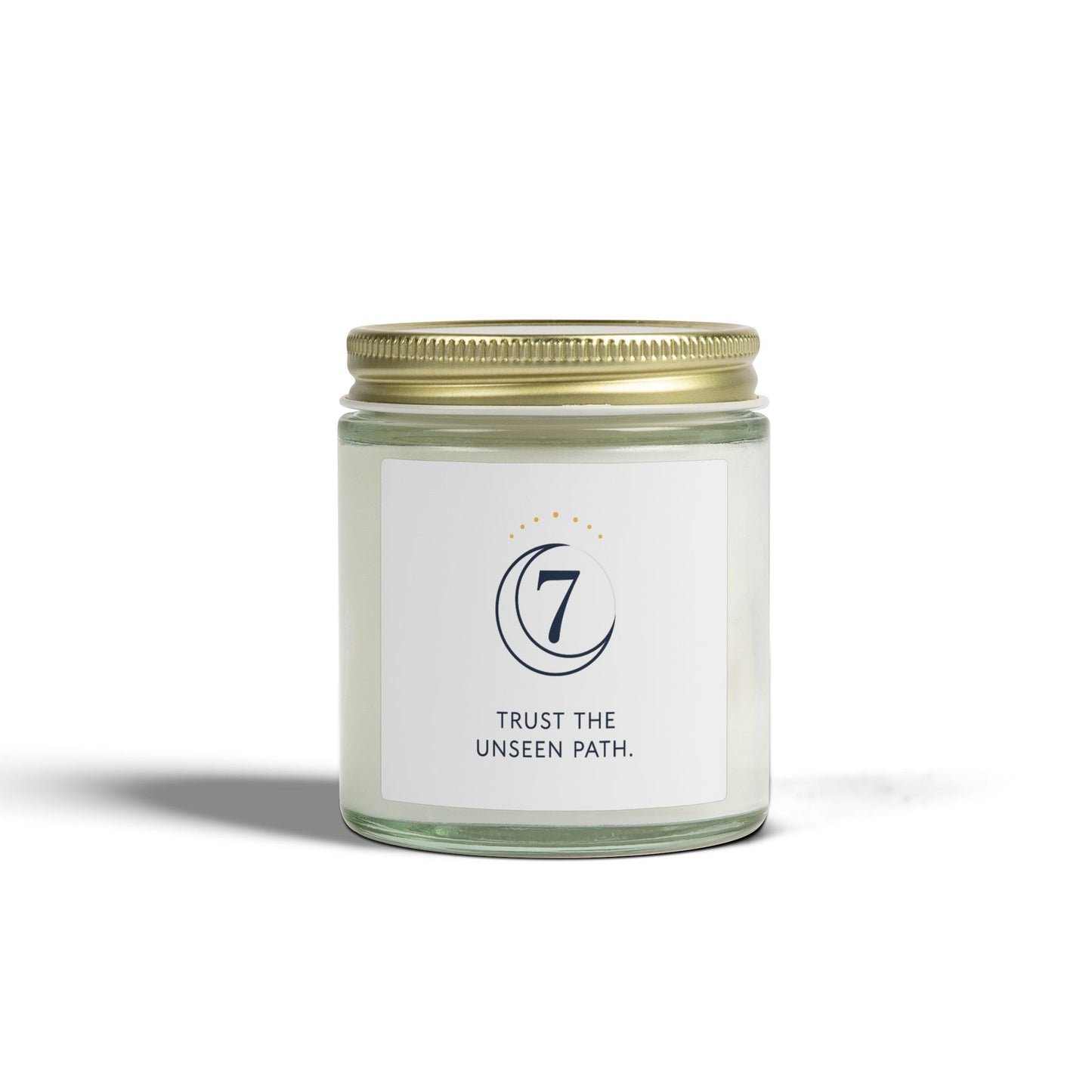 Coconut Apricot Scented Candle (4oz/9oz) — 'Trust the Unseen Path' Aromatherapy Jar