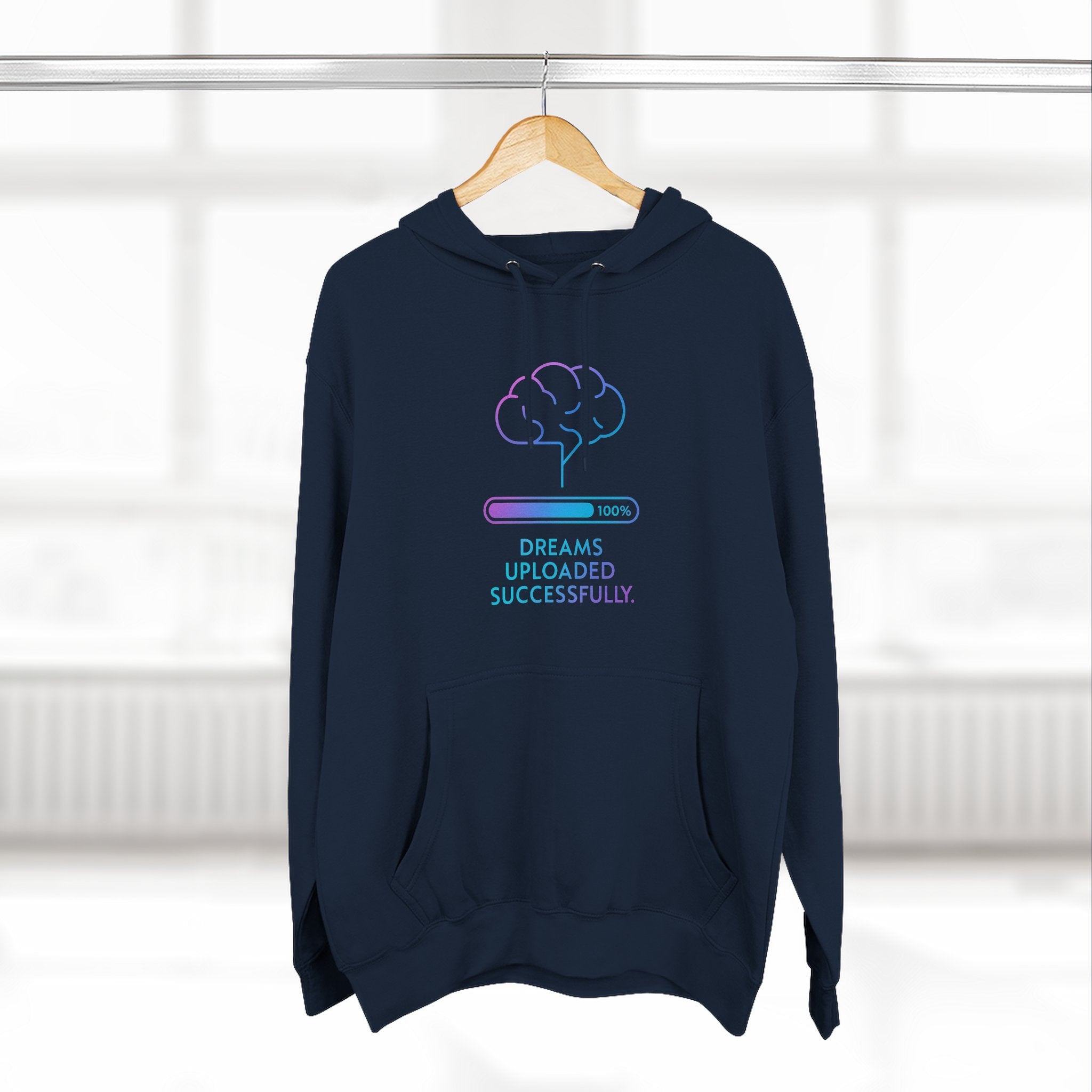 Dreams Uploaded Hoodie | Cozy Fleece Sweatshirt, Perfect for Gamers, Tech Lovers, Unique Gift, Motivational Wear