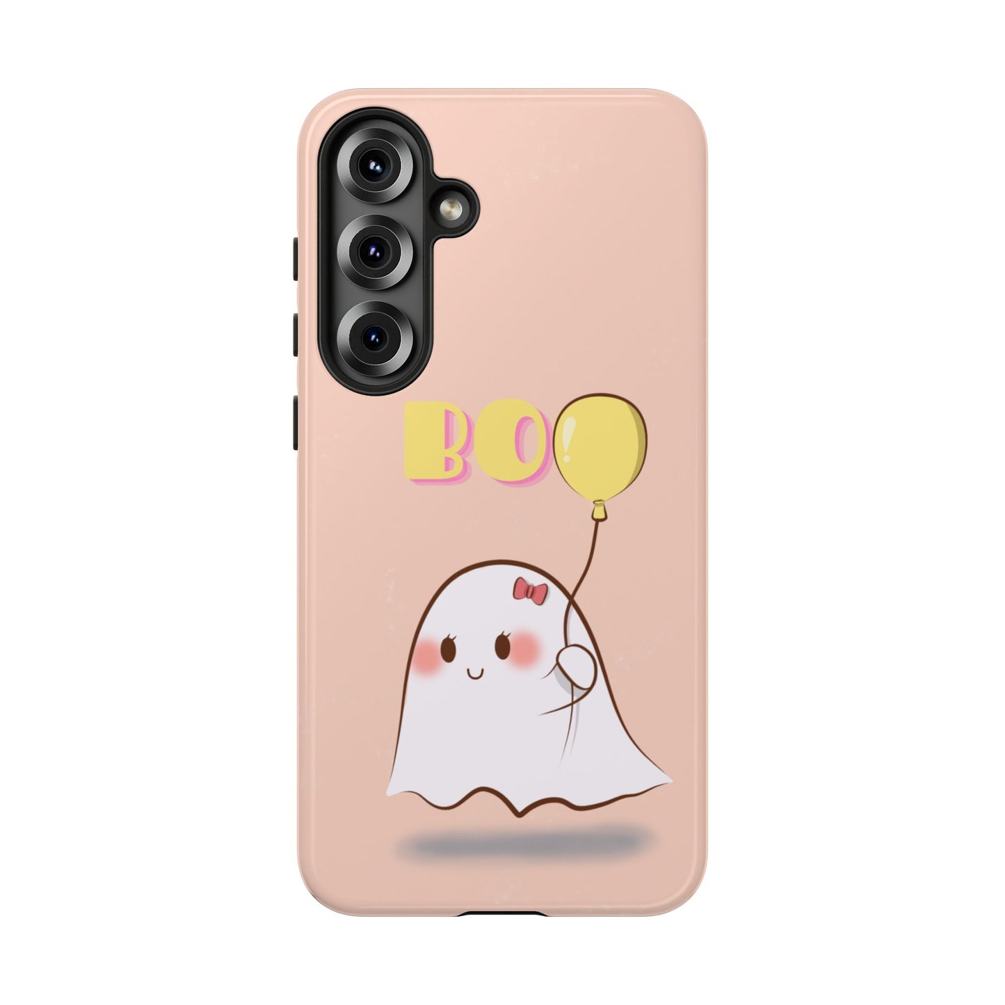 Cute Ghost 'Boo' Phone Case – Pink Balloon Protective Case