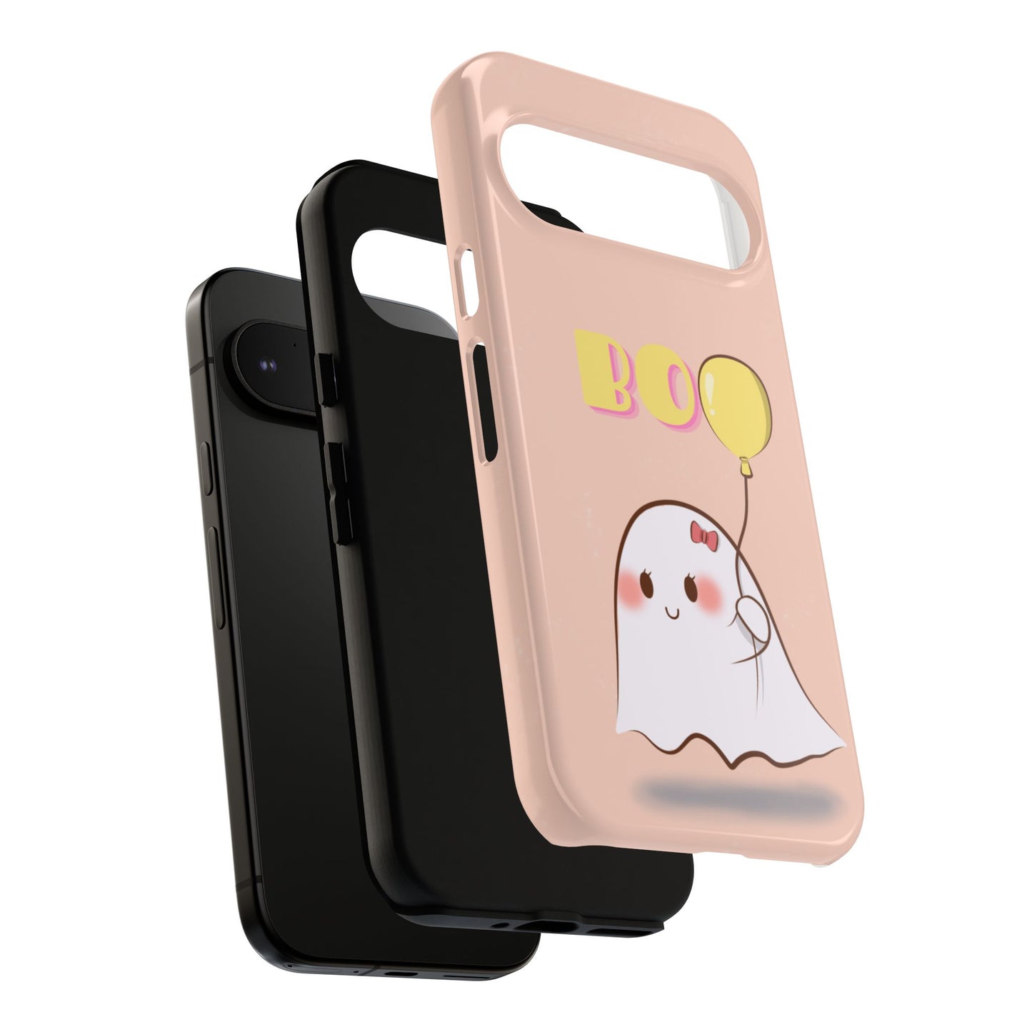 Cute Ghost 'Boo' Phone Case – Pink Balloon Protective Case