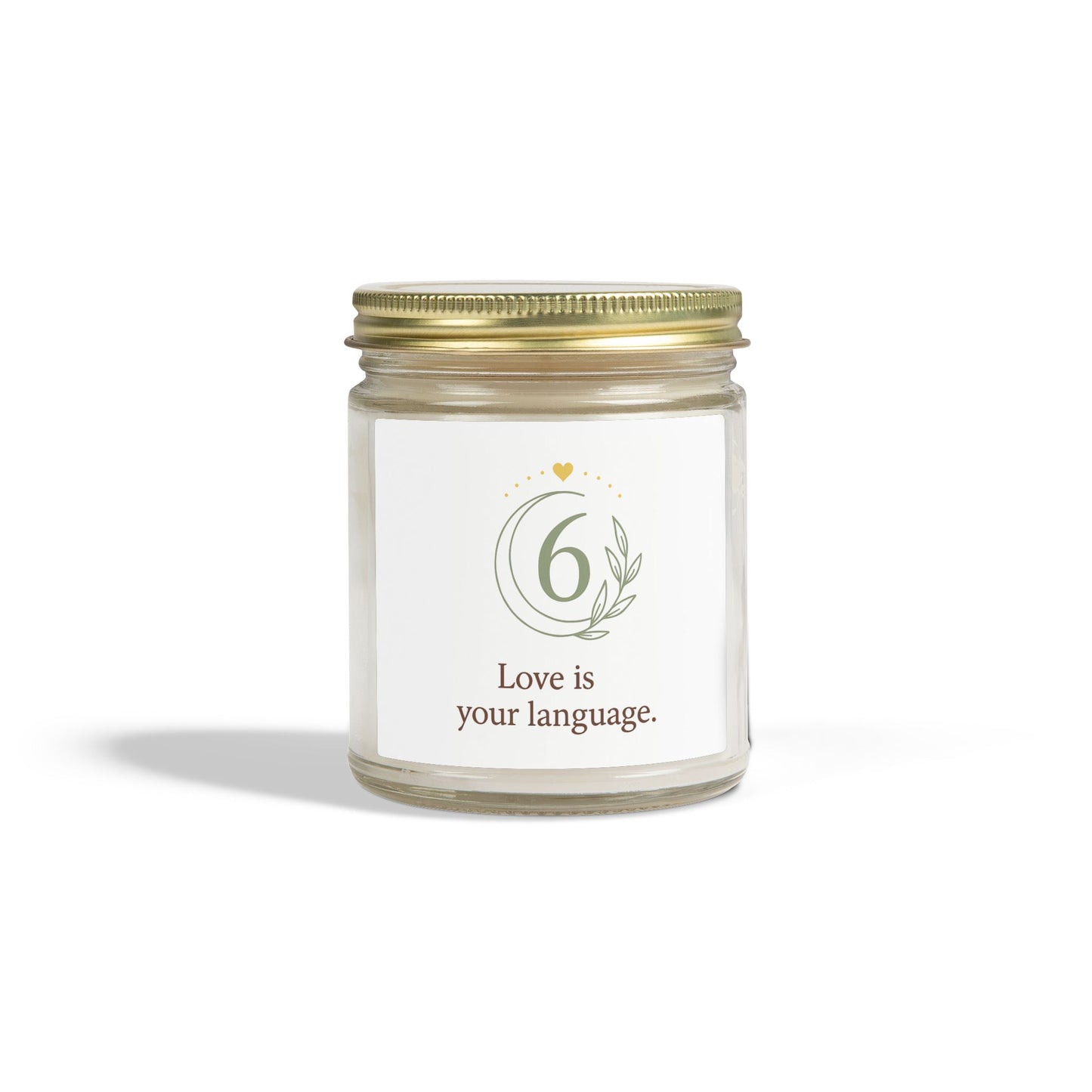 Coconut Apricot Soy Candle (4oz & 9oz) — 'Love is Your Language' Scented Jar