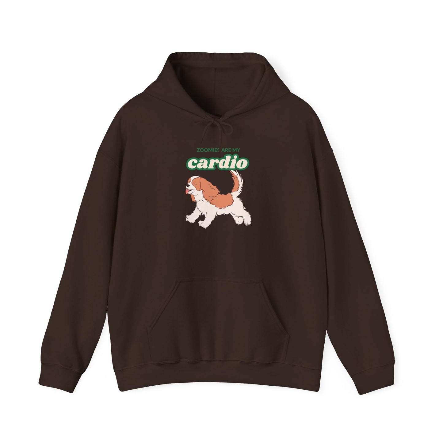 Cardio Cavalier Hoodie — Cute Dog Graphic Pullover ('Today is my cardio')