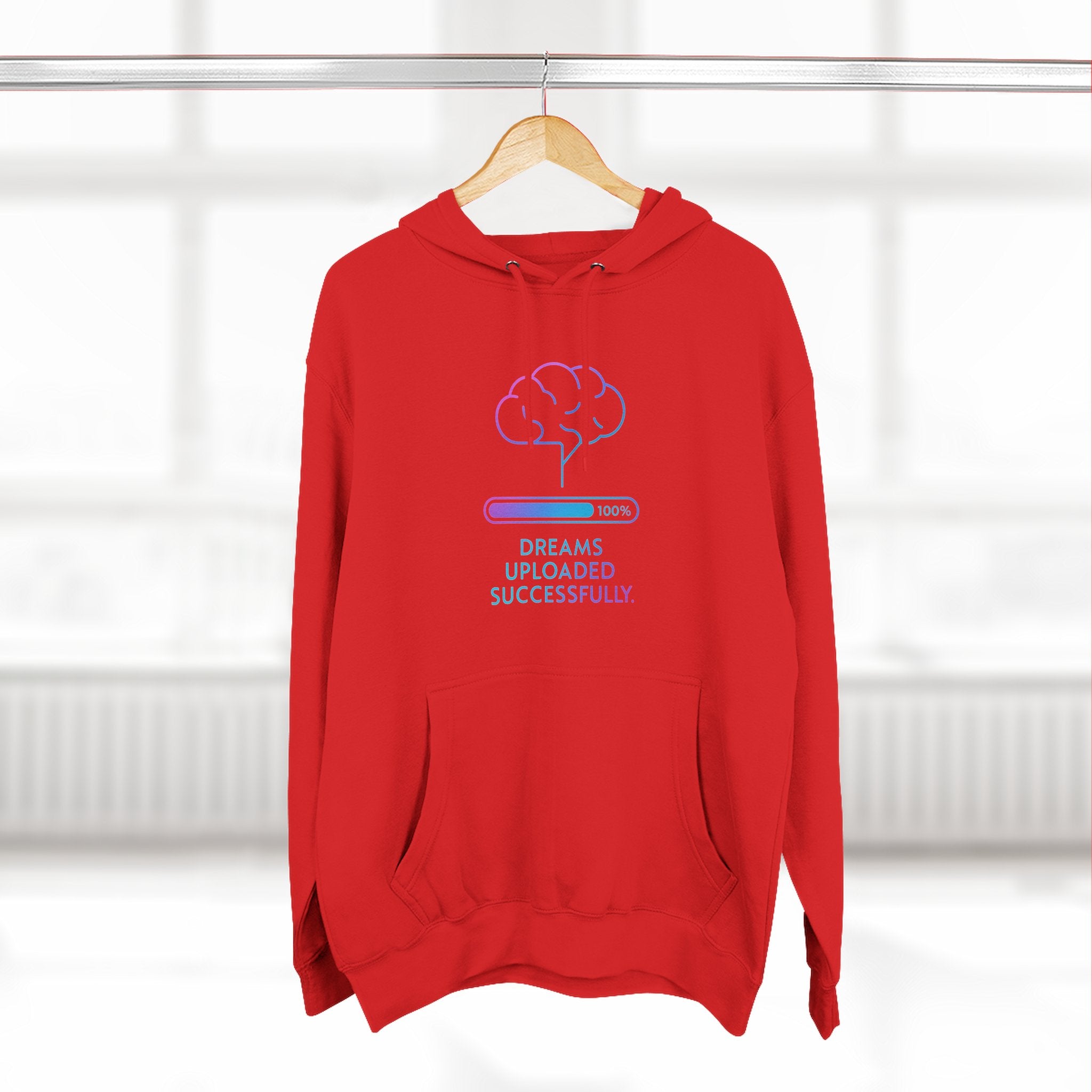 Dreams Uploaded Hoodie | Cozy Fleece Sweatshirt, Perfect for Gamers, Tech Lovers, Unique Gift, Motivational Wear
