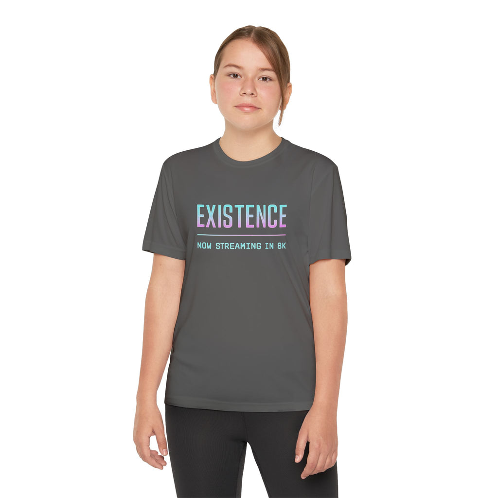 Youth Competitor Tee - Existence Motivational Shirt, Activewear for Teens, Sports Tee, Gift for Young Athletes, Fitness Apparel