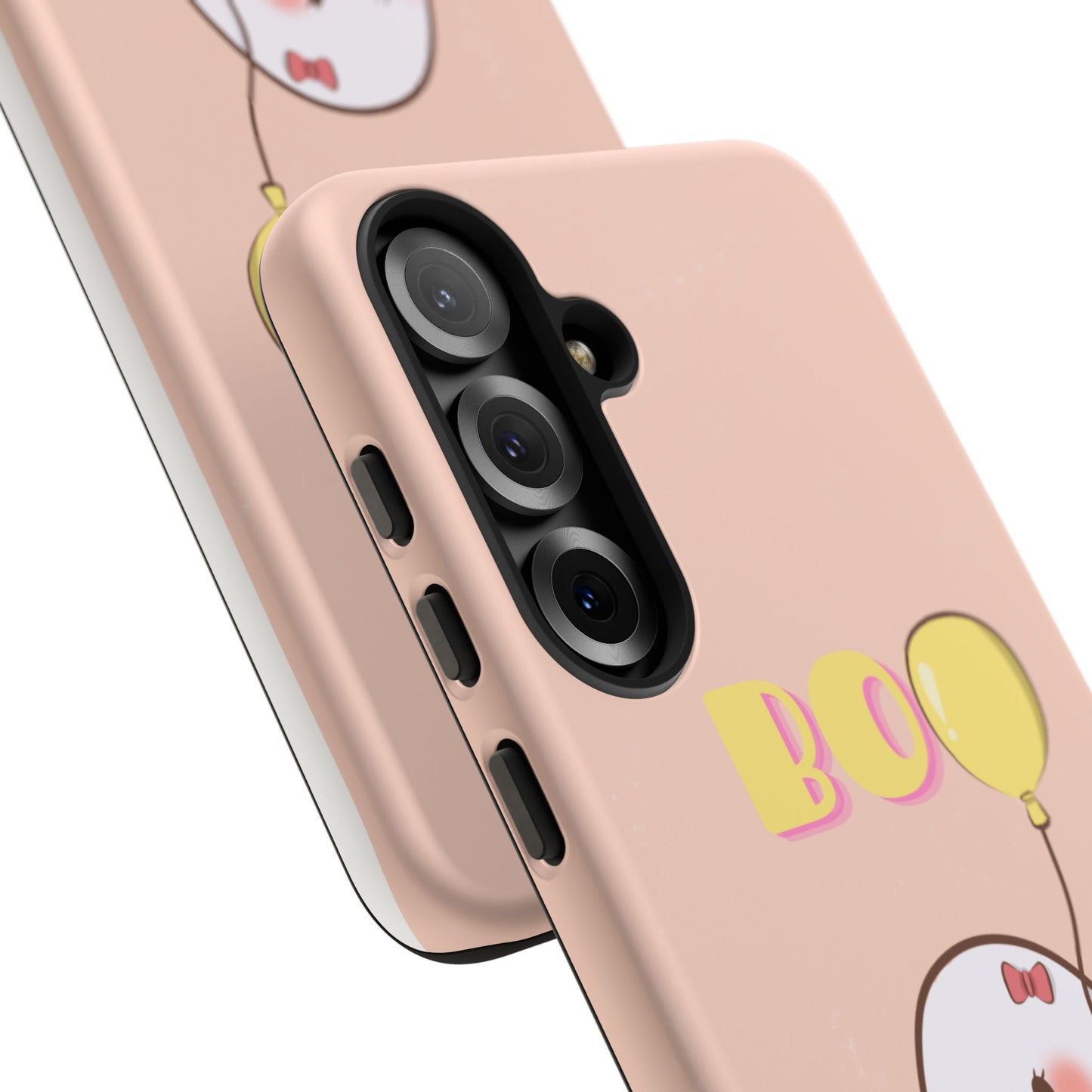 Cute Ghost 'Boo' Phone Case – Pink Balloon Protective Case