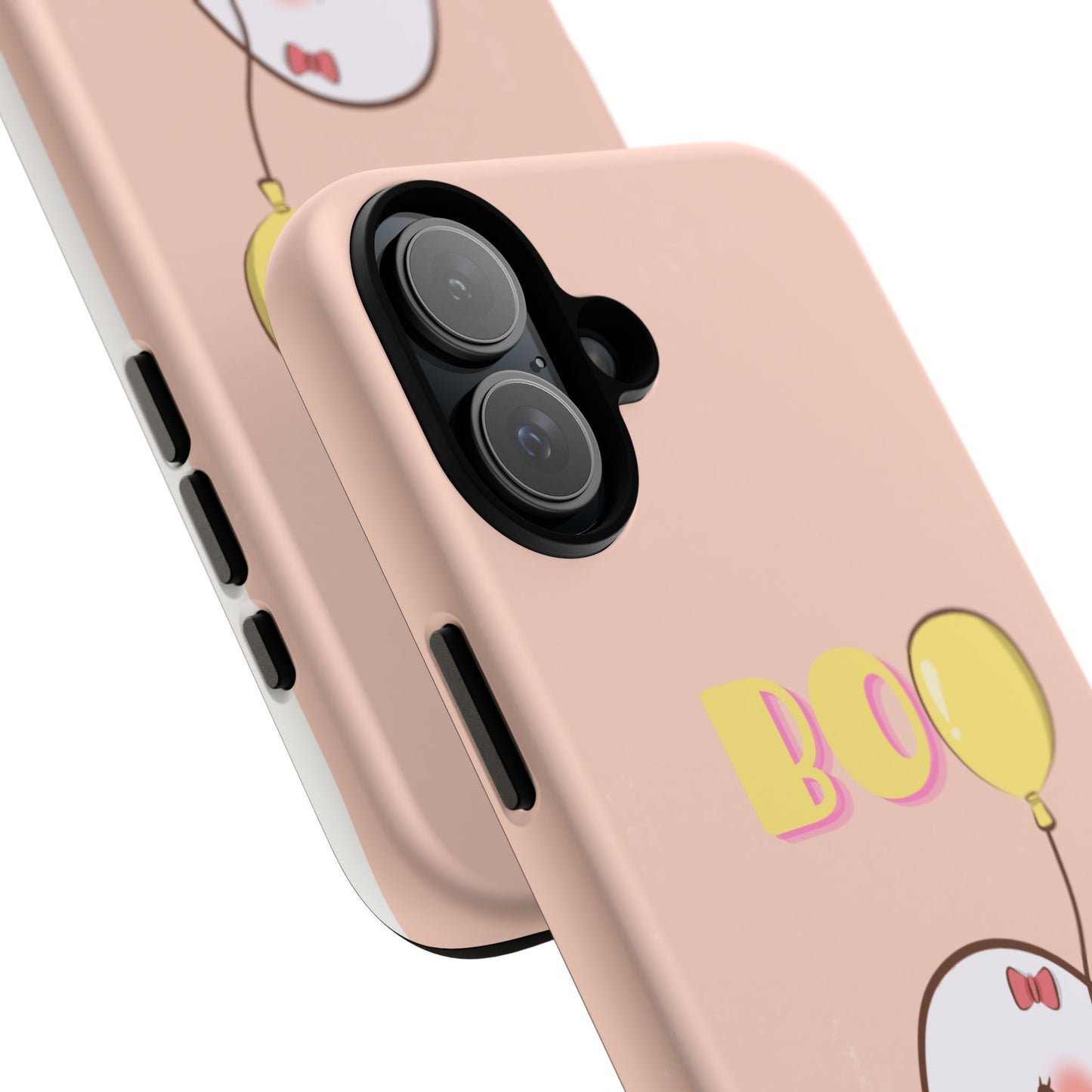 Cute Ghost 'Boo' Phone Case – Pink Balloon Protective Case