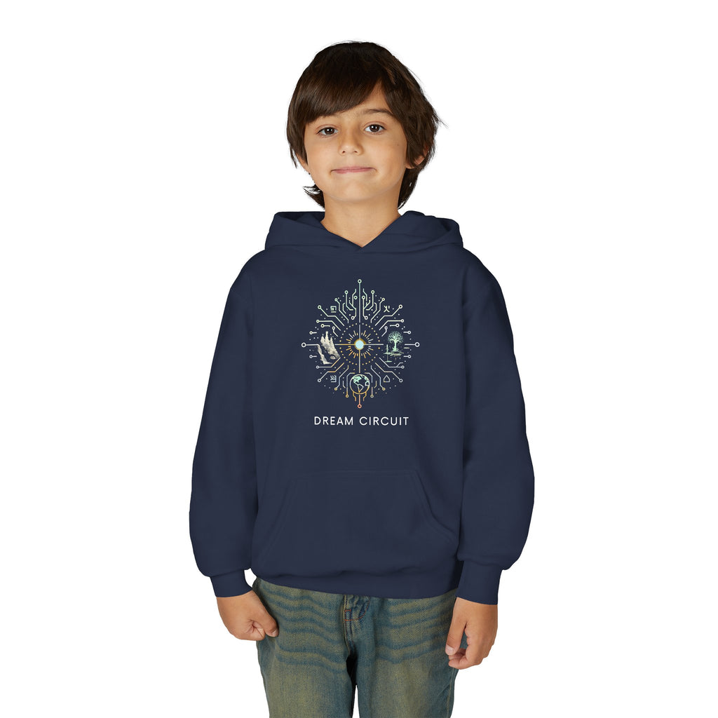 Dream Circuit Youth Hooded Sweatshirt - Tech Vibe Apparel, Perfect for Teens, Gift for Gamers, Unisex, Comfortable & Stylish