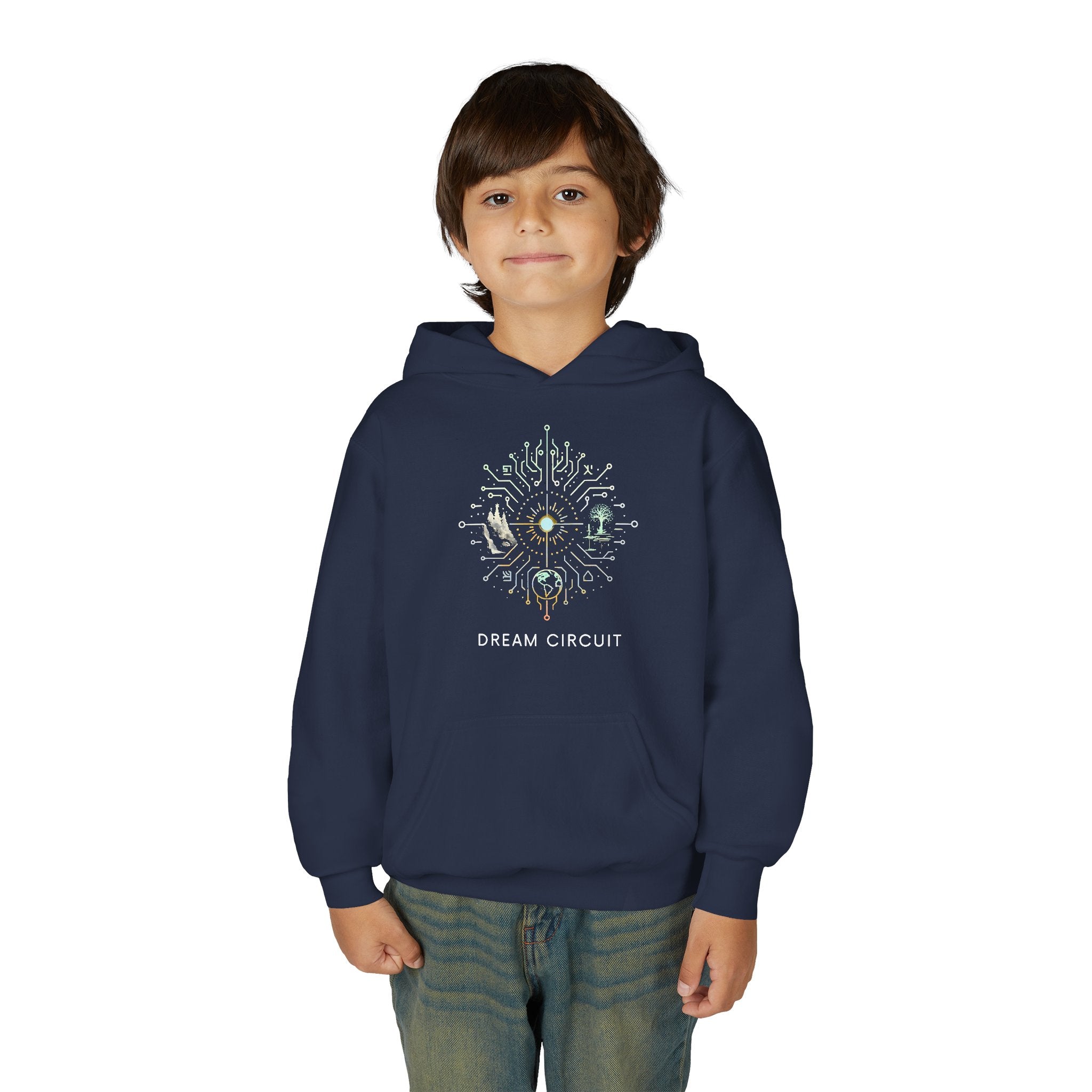 Dream Circuit Youth Hooded Sweatshirt - Tech Vibe Apparel, Perfect for Teens, Gift for Gamers, Unisex, Comfortable & Stylish