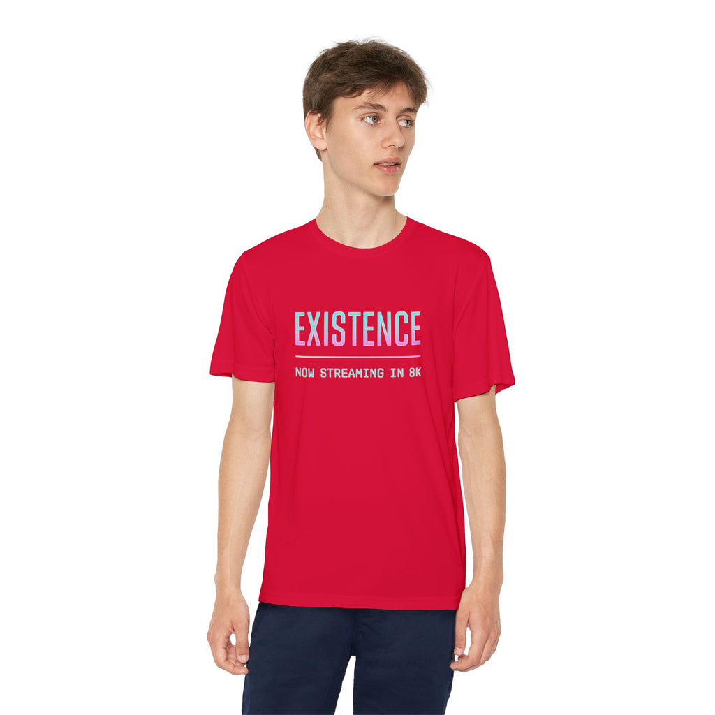 Youth Competitor Tee - Existence Motivational Shirt, Activewear for Teens, Sports Tee, Gift for Young Athletes, Fitness Apparel