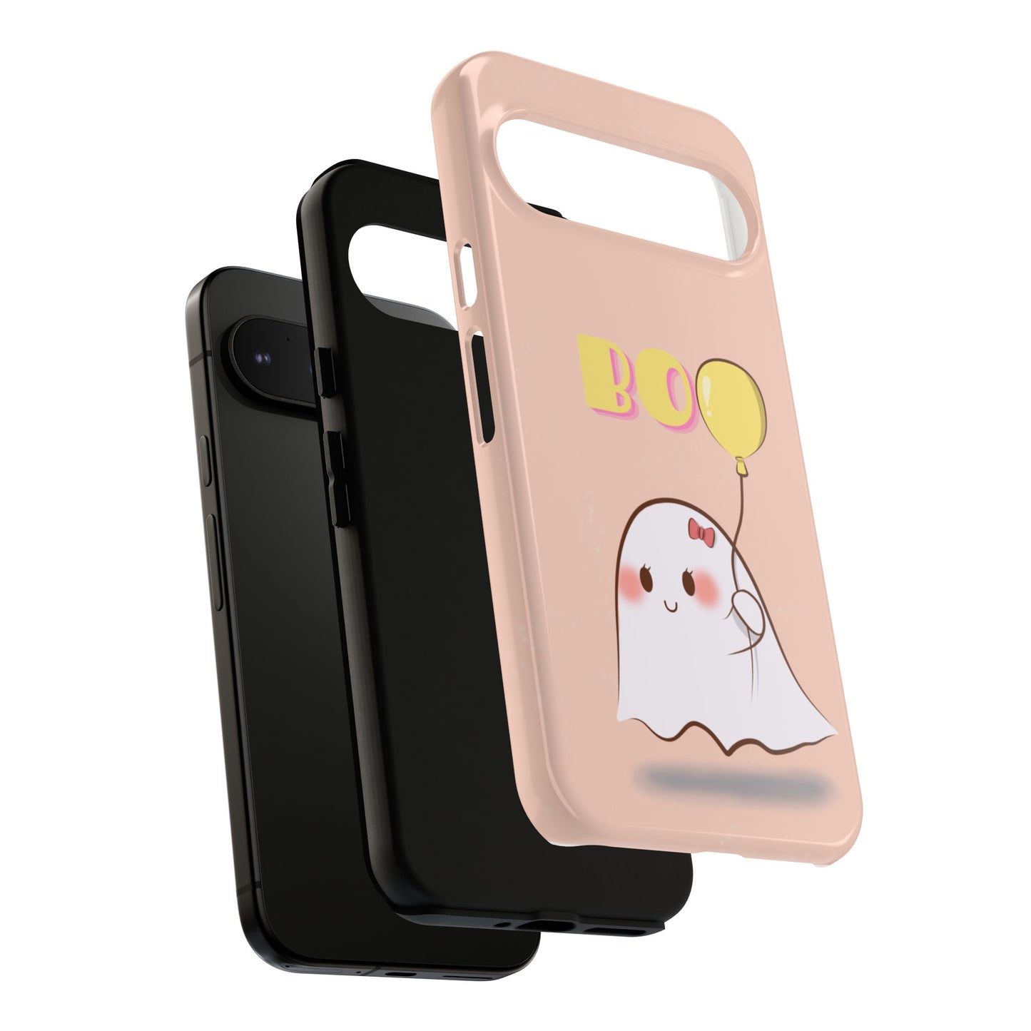 Cute Ghost 'Boo' Phone Case – Pink Balloon Protective Case