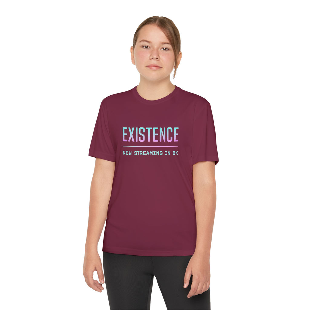Youth Competitor Tee - Existence Motivational Shirt, Activewear for Teens, Sports Tee, Gift for Young Athletes, Fitness Apparel