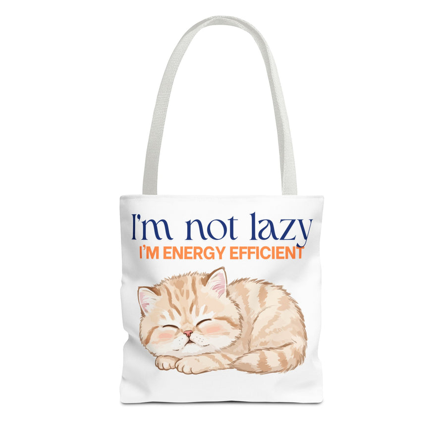 "I'm Not Lazy, I'm Energy Efficient" Sleeping Kitten tote bag